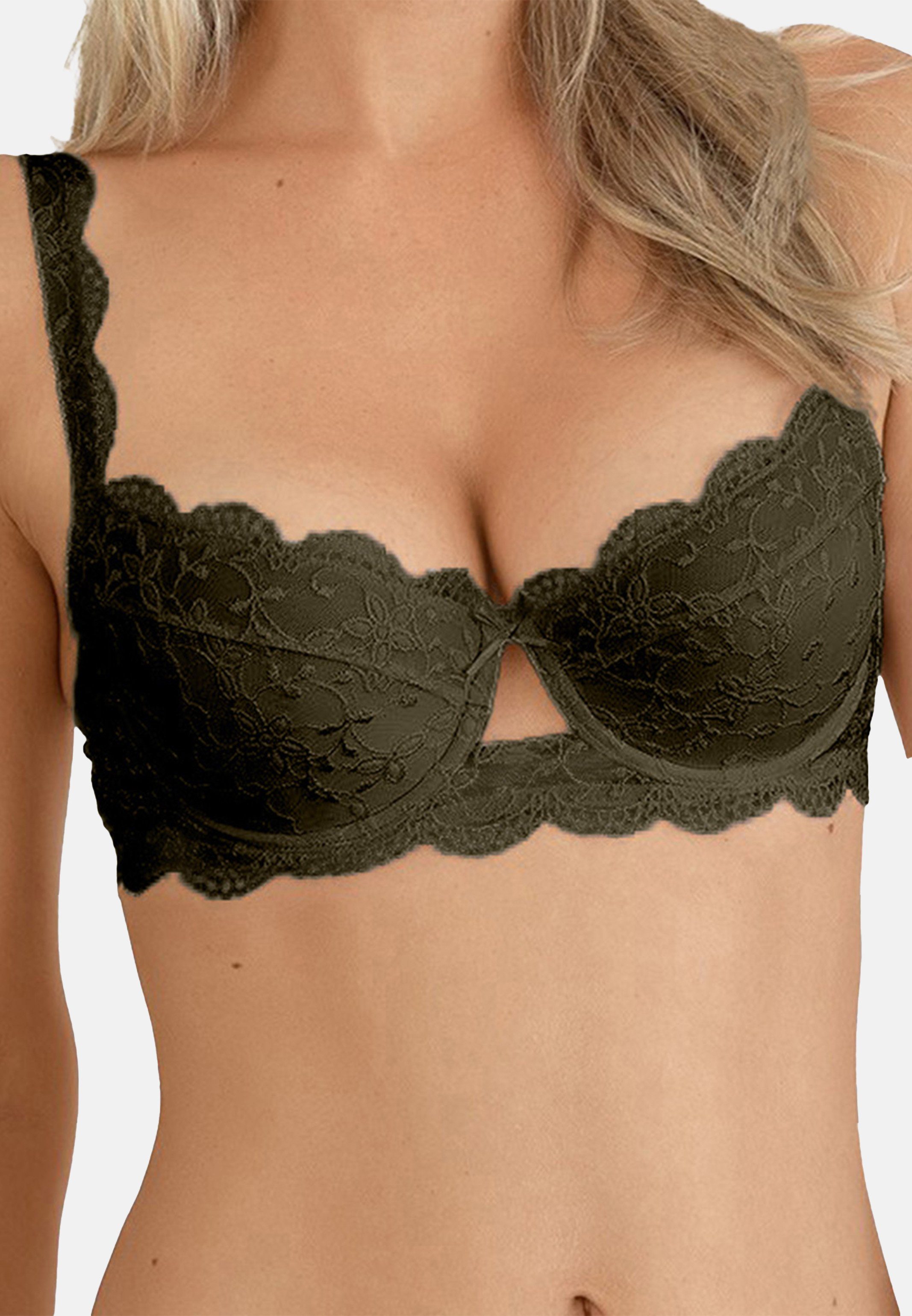 (HW23) Moos Nina - Dekolleté Spitzen-Details, (1-tlg) tolles C. Zaubert - Von Mit ein Silver Push-Up Edition Dirndl-BH 425 Push-up-BH