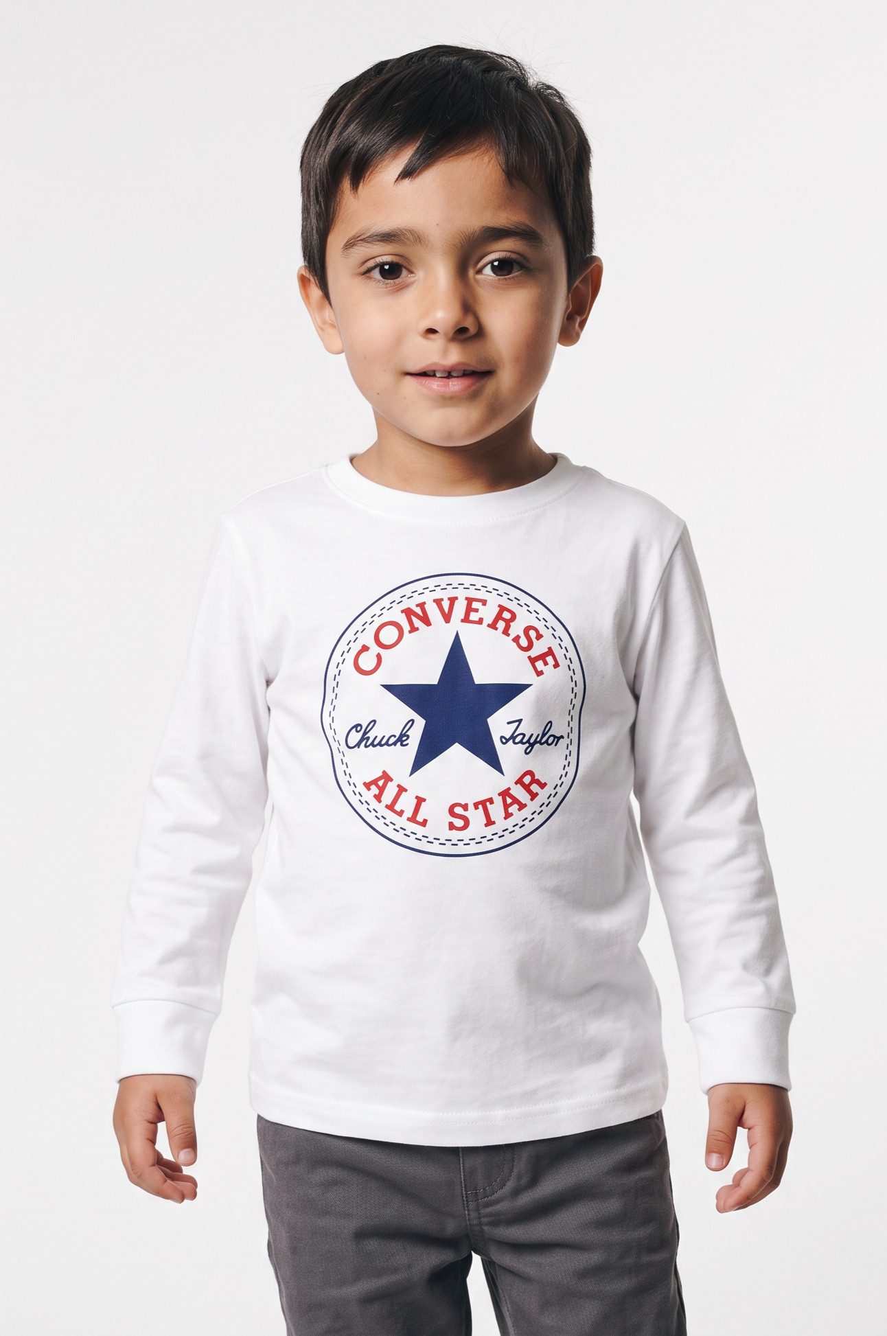 Converse Langarmshirt CNVB CHUCK PATCH LS TEE für Kinder und Jugendliche, weicher Jersey-Stoff, elastisches Material