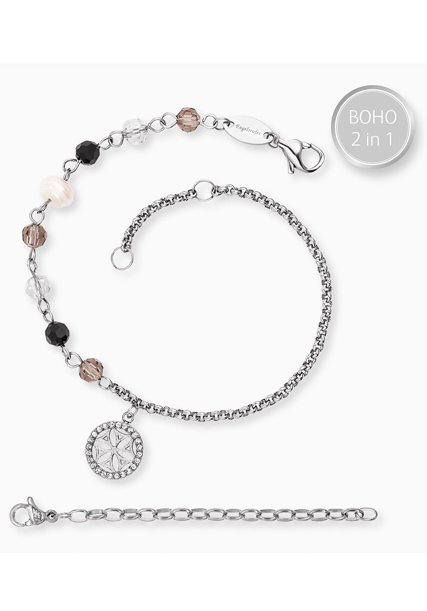 Engelsrufer Fußkette BOHO Lebensblume, mit Zirkonia (synth) - mit Glasperle günstig online kaufen