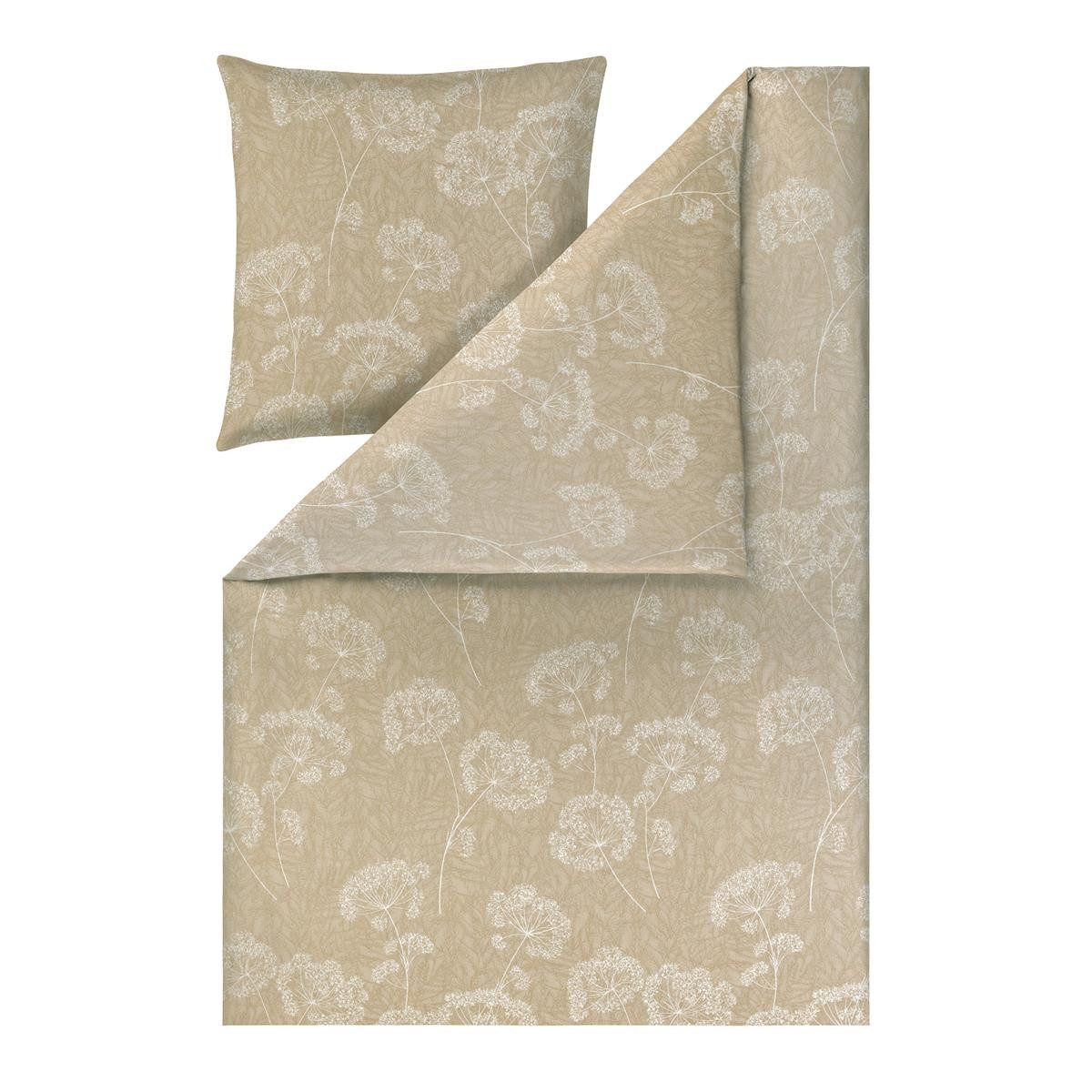 Estella Bettwäsche Estella Interlock Jersey Bettwäsche Anja 6345-180 sand Blumen 135x200, 2 teilig