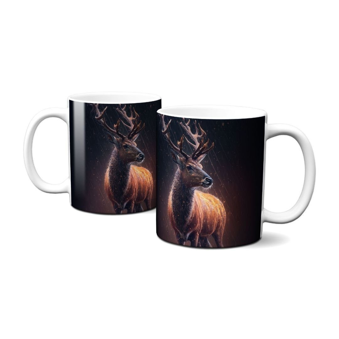 - Hustling ml 330 Tasse Hustling Hirsch mit Regen Sharks® Sharks Tiermotiv im - Tasse Geschenk,