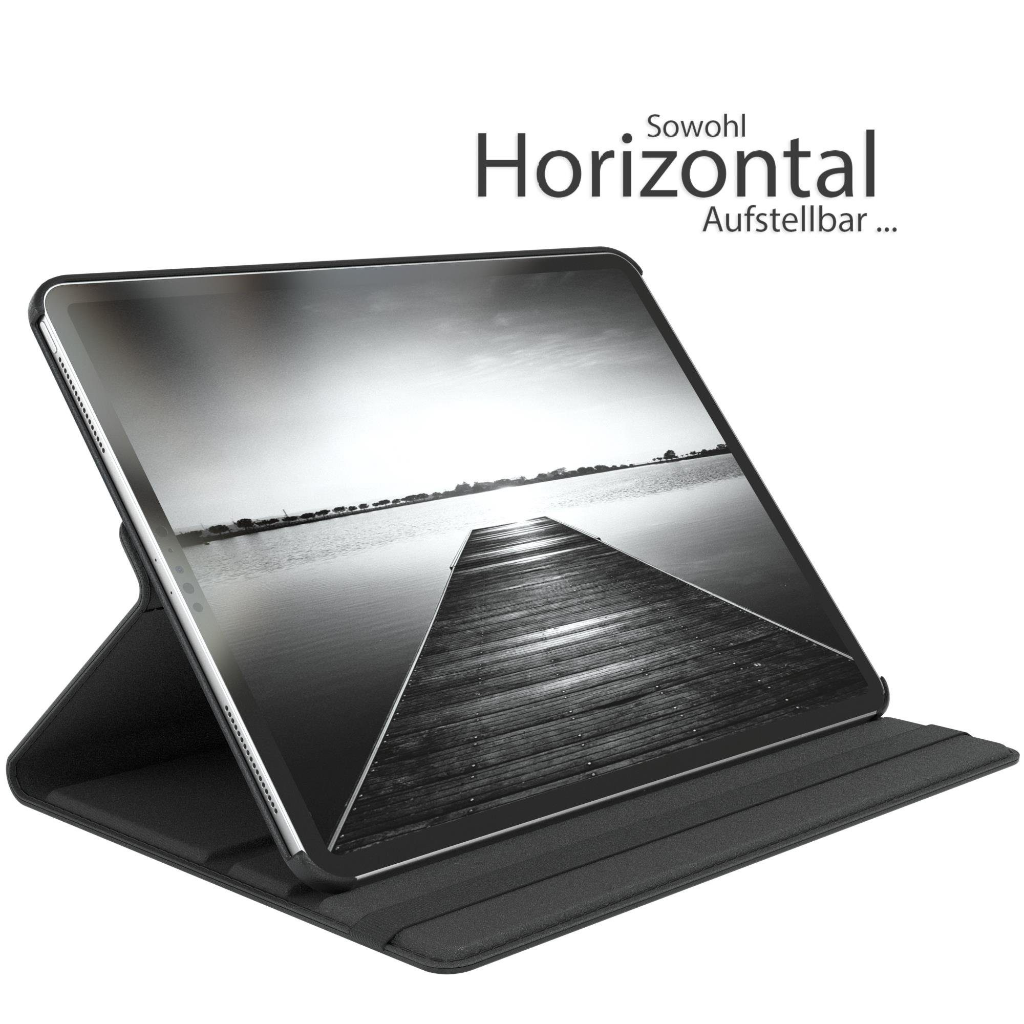 EAZY CASE Tablet-Hülle Rotation Case für Apple iPad Pro 3. Gen. (2018) 12,9 Zoll, Tablet Schutzhülle kratzfest stoßfest drehbar 360 Grad Weiß