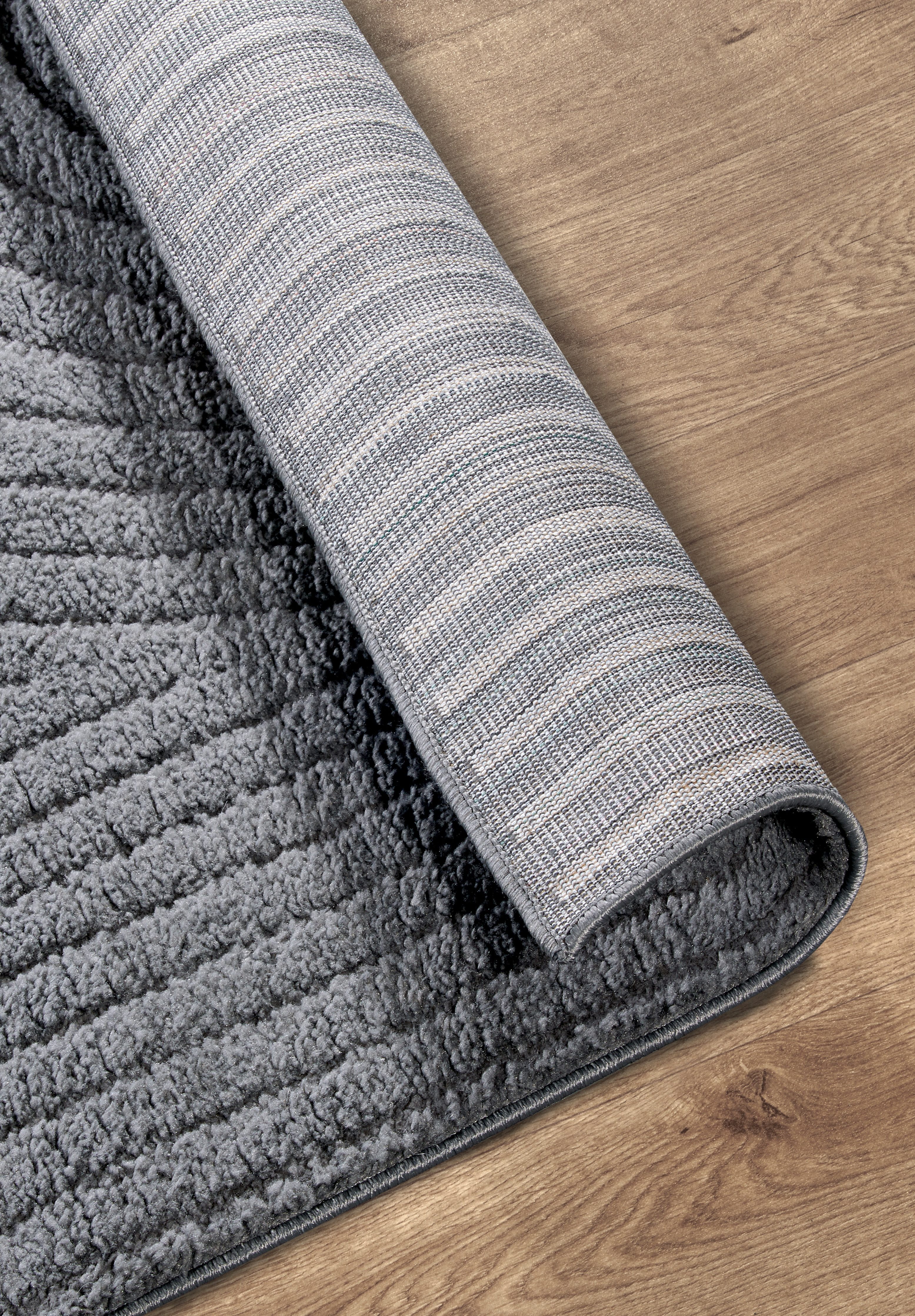 ELLE DECORATION Designteppich Cosy Panglao, auch als Rundteppich erhältlich, rechteckig, Höhe: 14 mm, uni Kurzflor, Hoch Tief Struktur, modern, Skandi, Boho, Wo – Bild 4 von 5