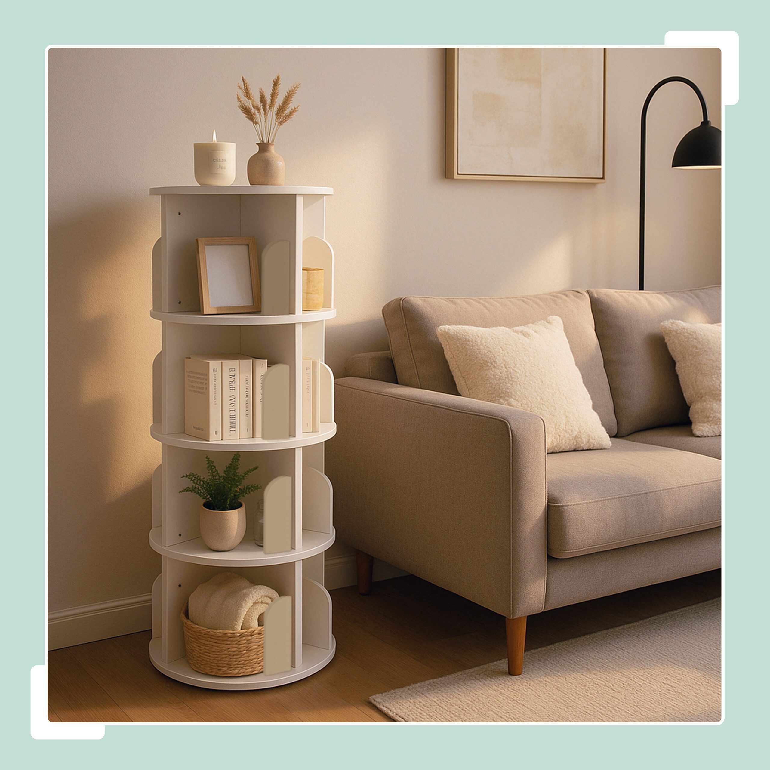 relaxdays Bücherregal Drehbares Bücherregal 4 Etagen, günstig online kaufen
