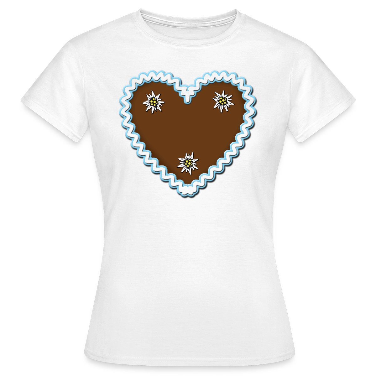 Spreadshirt T-Shirt Lebkuchenherz Design Mit Edelweiß günstig online kaufen