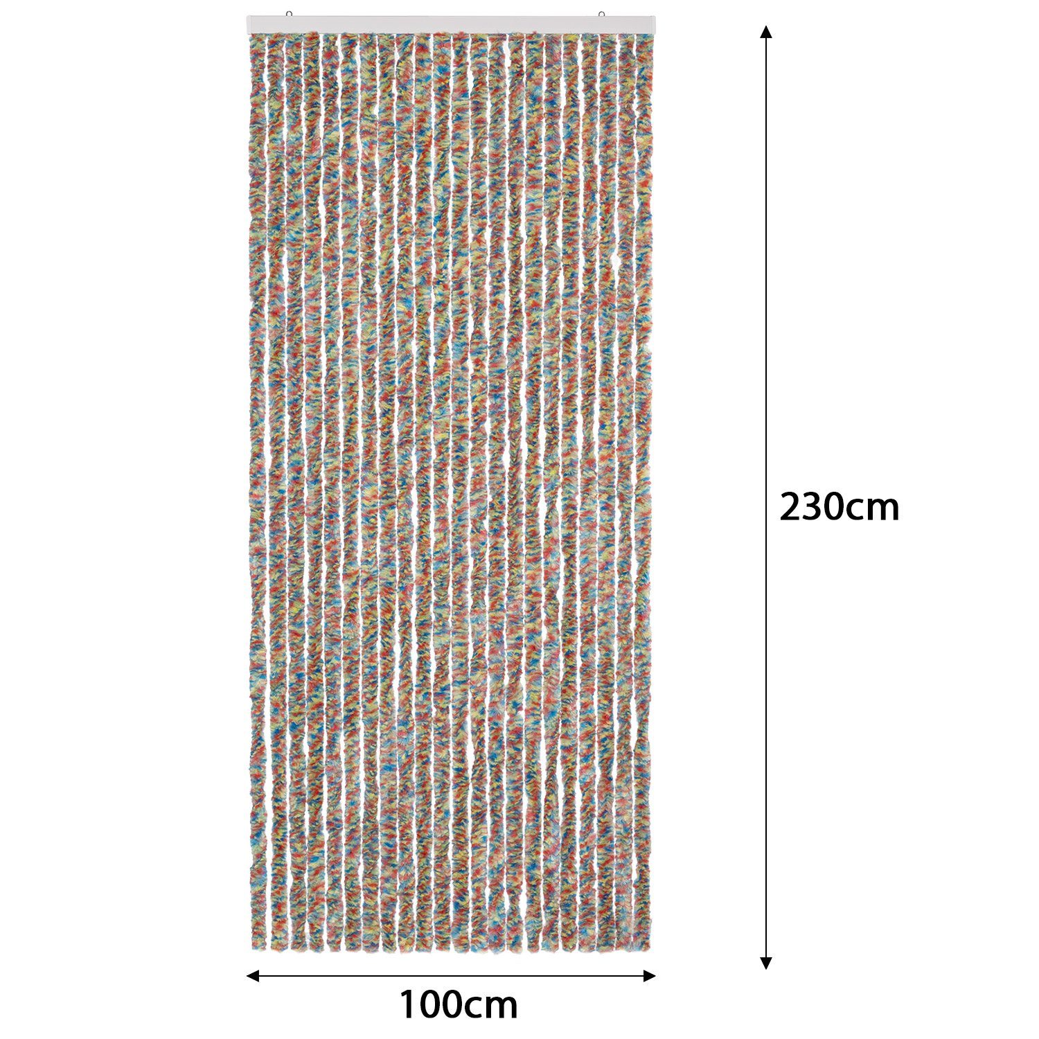Moritz, Vorhänge kunterbunt, Türvorhang Türvorhang 100 cm Wohnmobil Wohnwagen Camping Hakenaufhängung, x 230 Flauschvorhang abdunkelnd, Zubehör Chenille