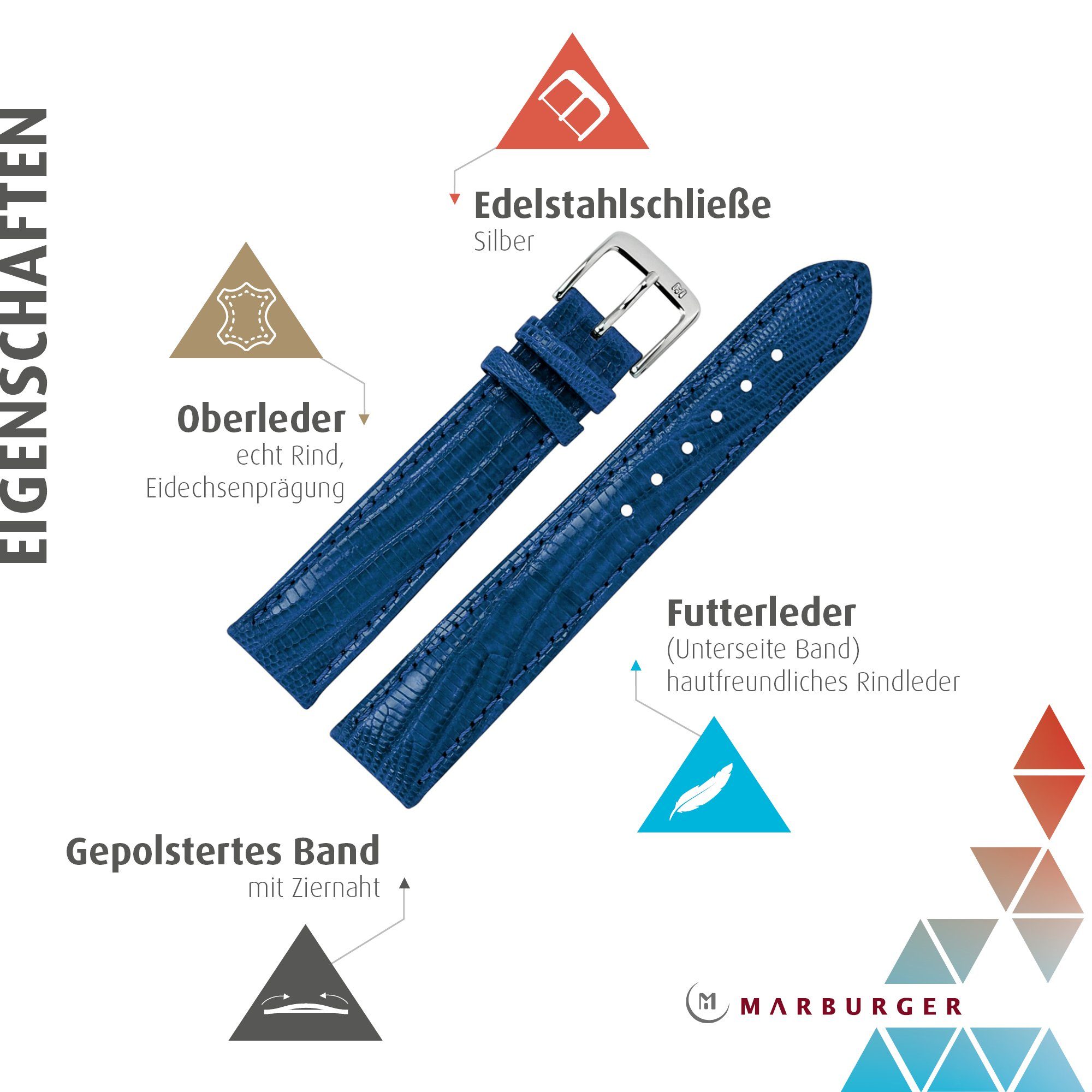 MARBURGER Uhrenarmband 8mm Leder Eidechse (Teju) günstig online kaufen