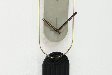 ONZENO Wanduhr THE UPSIDE DOWN. 17.5x75.5x1.8 cm (handgefertigte Design-Uhr)