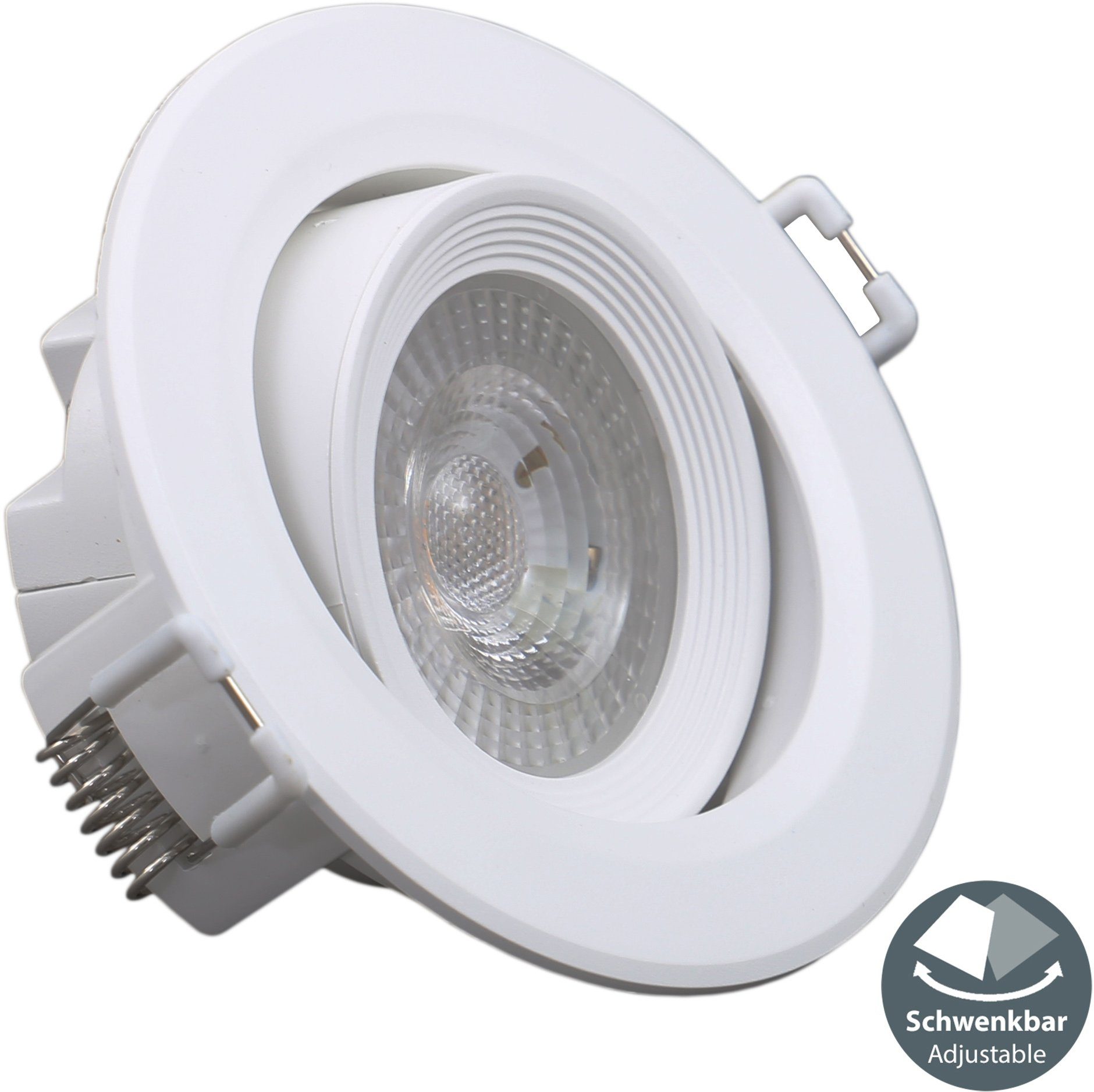 fest LED Einbauspots, 5er Set Warmweiß, 230V, Einbaustrahler, integriert, Lampen, B.K.Licht Einbauleuchte, ultra-flach, LED