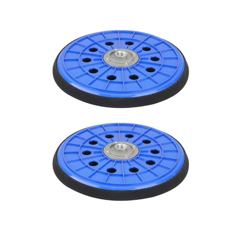 Trade-Shop Schleifteller Stützteller 2x passend für Scheppach DS 200, 210, 900, 920, 930, ø 225.00 mm, 2-St., Aufnahme: Klett / M14 Innengewinde / Anzahl der Staublöcher: 10