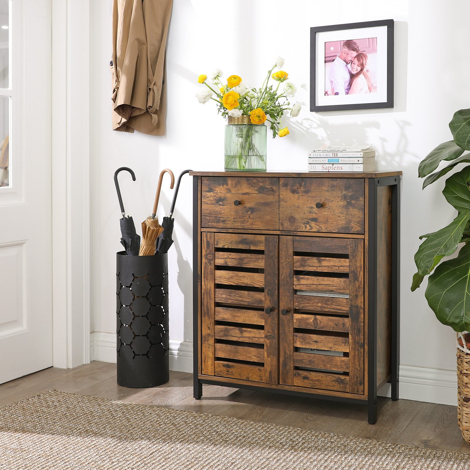 VASAGLE Sideboard Sideboard, mit Regalebene und Schublade