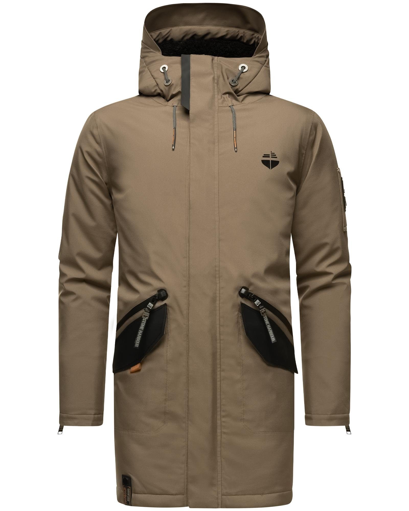 Stone Harbour Wintermantel Ragaan modischer Herren Winterparka mit Teddyfell Futter