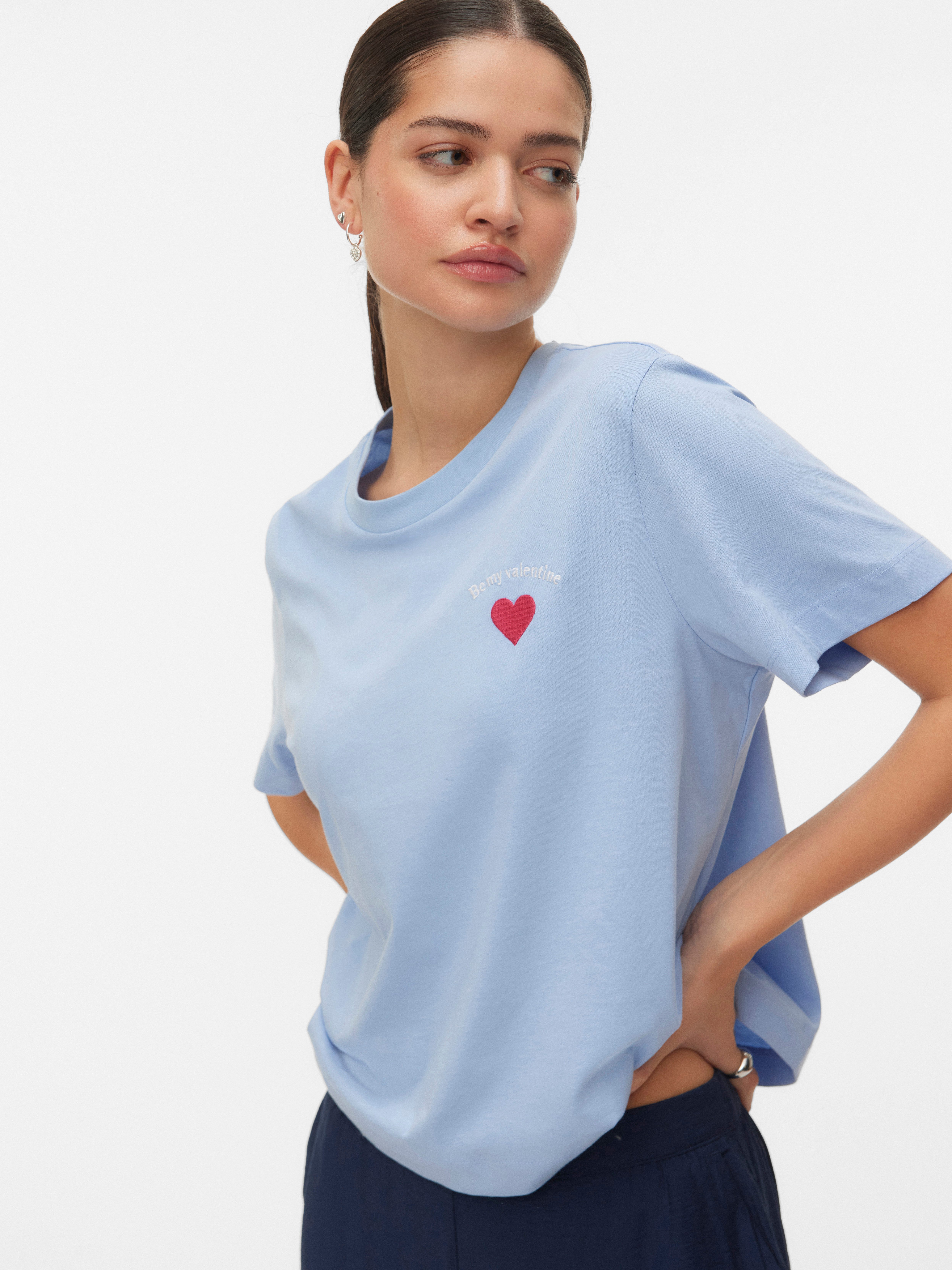 Vero Moda T-Shirt VMSOPHIE METTE SS TOP BOX JRS GA Baumwolle