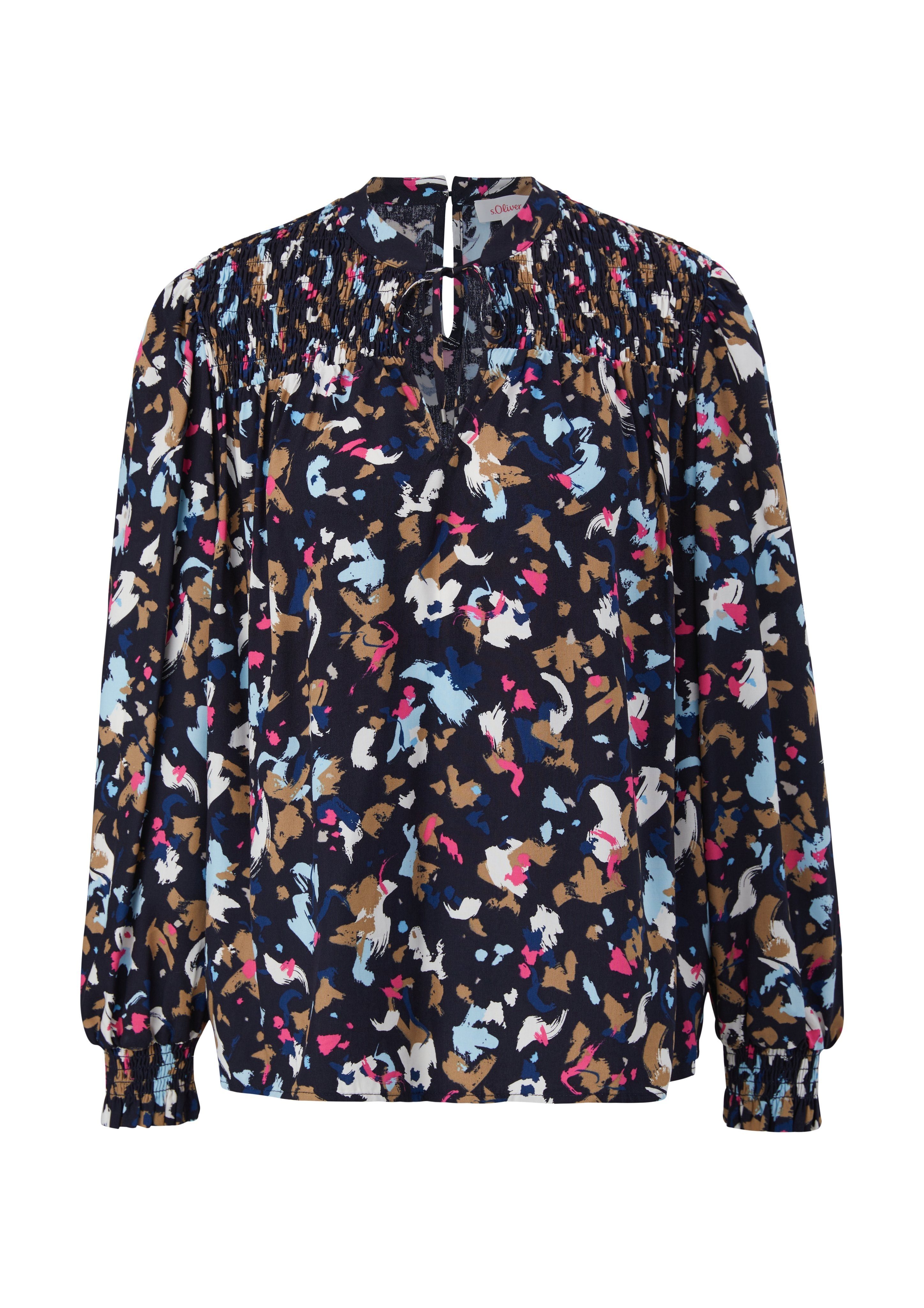 Klassische Bluse Bluse mit Smokdetail