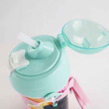 Disney Trinkflasche Disney Prinzessin Wasserflasche 500 ml, Flasche mit integriertem Trinkhalm Tragegurt 500 ml