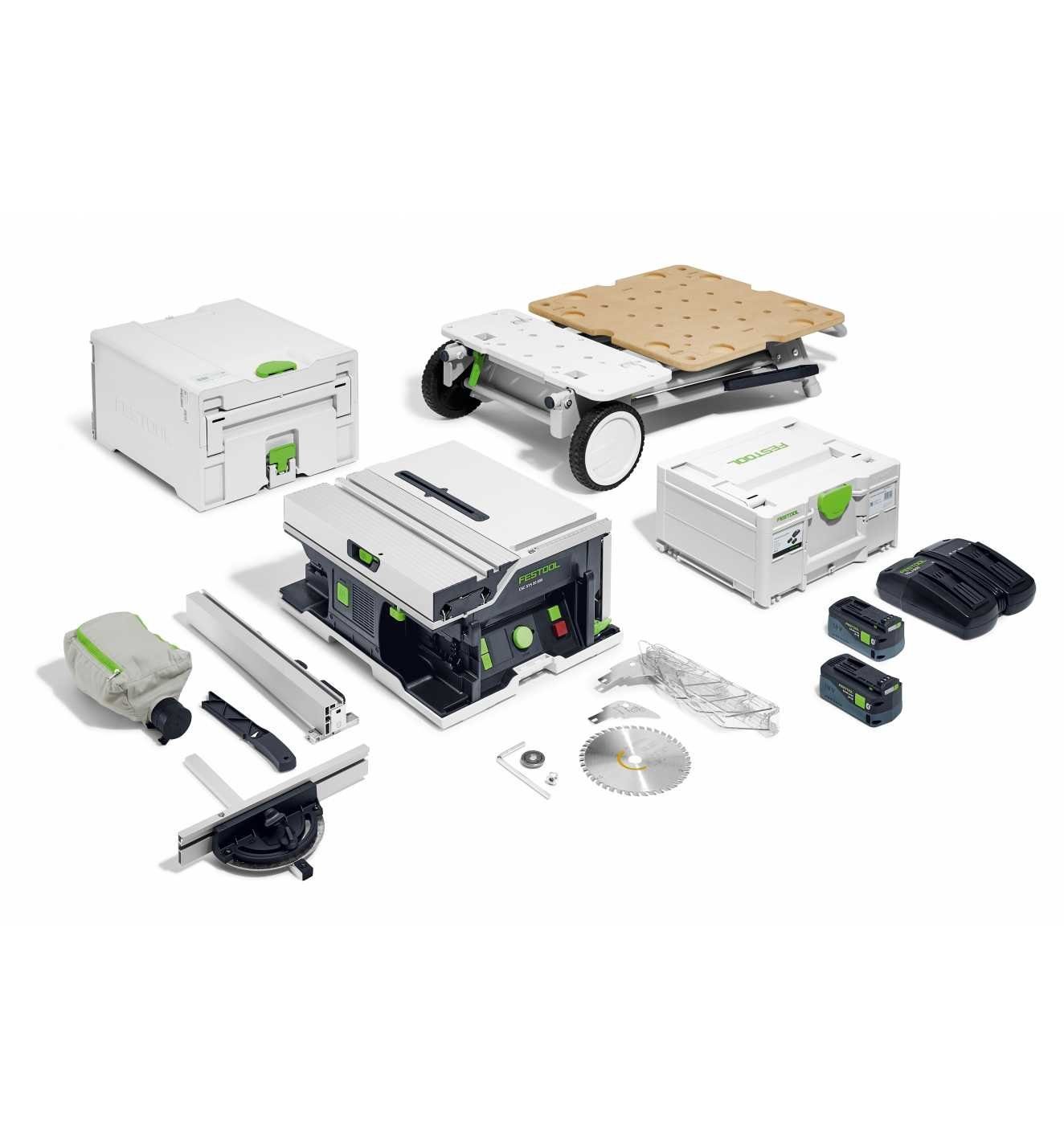 FESTOOL Akku-Tischkreissäge CSC SYS 50 EBI, -Set, mit Energie Set, inkl. Akku und Ladegerät