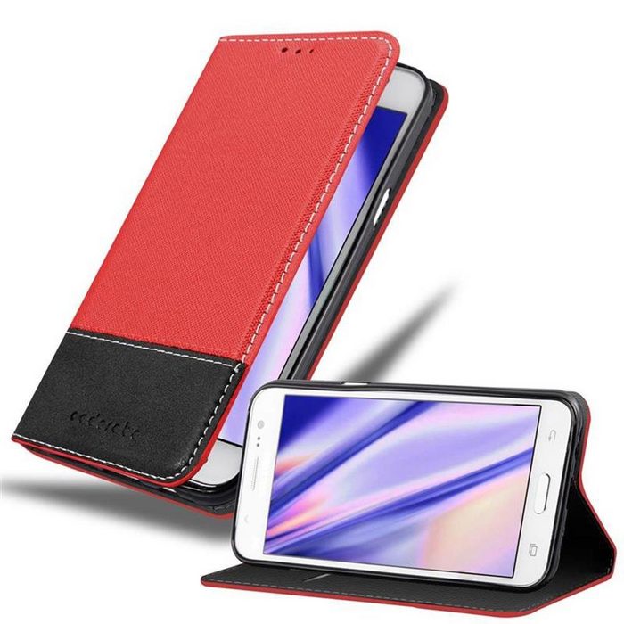 Cadorabo Handyhülle X-Wallet Kunstlederkombi Samsung Galaxy J5 2015 Klappbare Handy Schutzhülle - Hülle - mit Standfunktion und Kartenfach