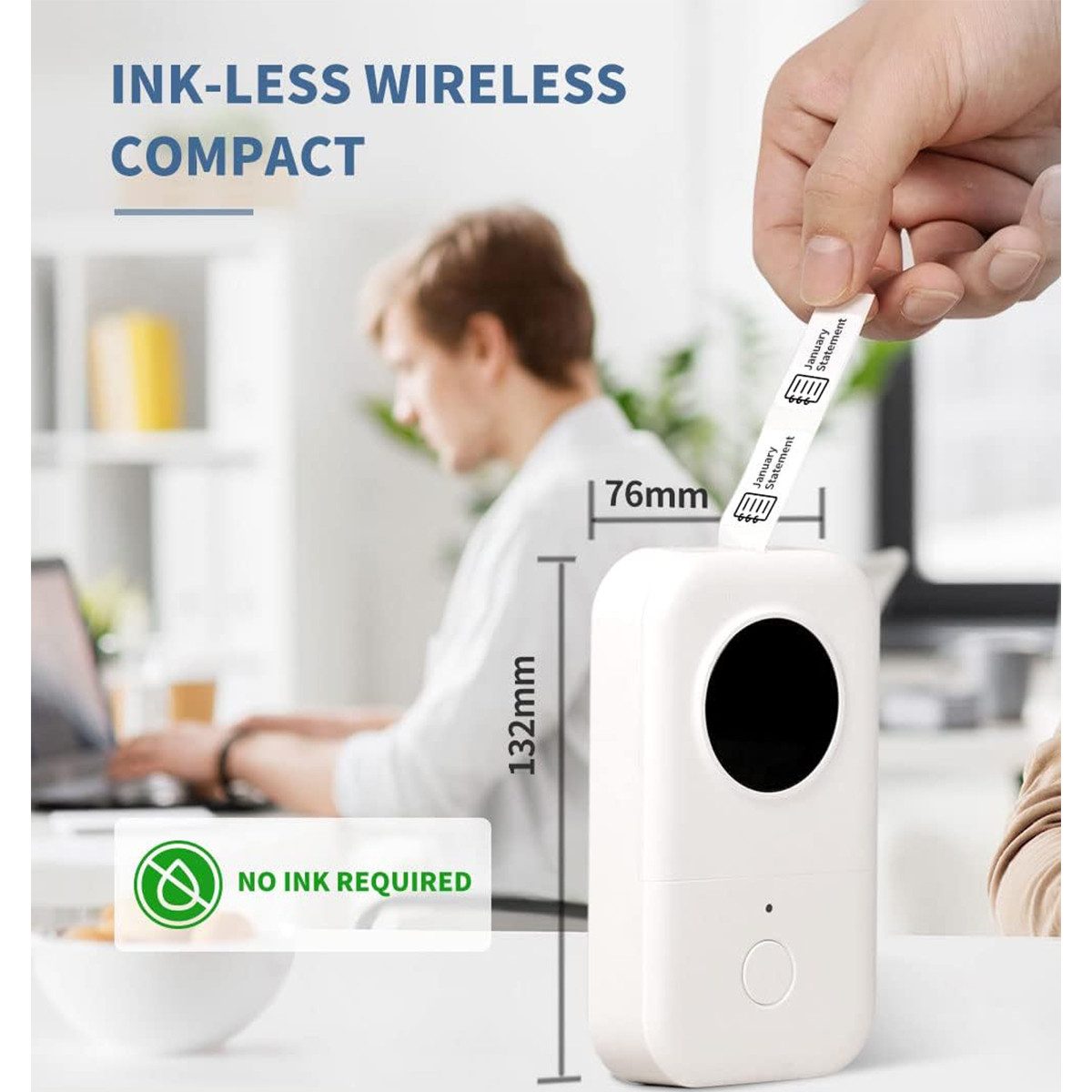 autolock Beschriftungsgerät Labelprinter Tragbarer Bluetooth Etikettendrucker Smart Telefon, Handheld Thermodrucker Beschriftungsgerät fürs Büro