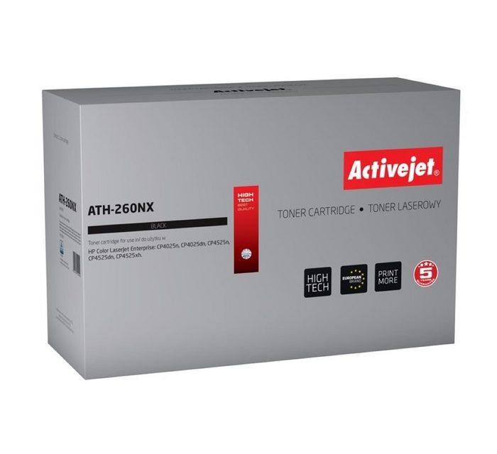 Activejet Tonerkartusche ATH-260NX für HP-Drucker; HP CE260X-Ersatz; 17000 Seiten; schwarz
