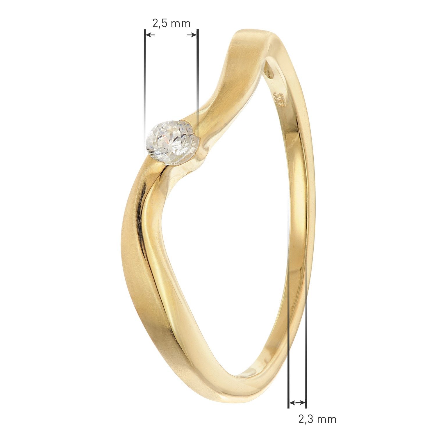 trendor Goldring DamenGold 333/8K mit Zirkonia
