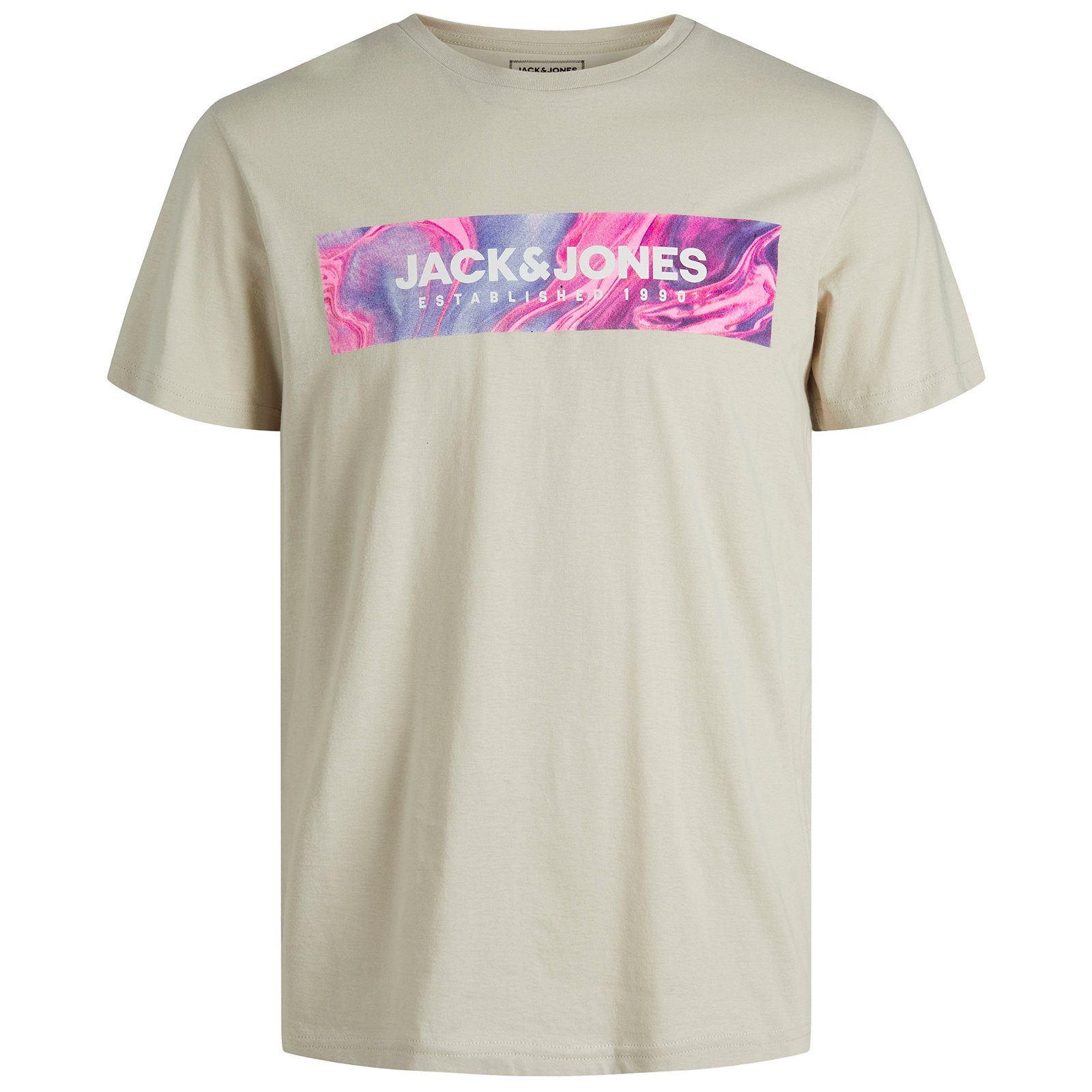 Jack & Jones Rundhalsshirt »Jack&Jones Große Größen Herren Logo T-Shirt  JCOANNIV beige« online kaufen | OTTO