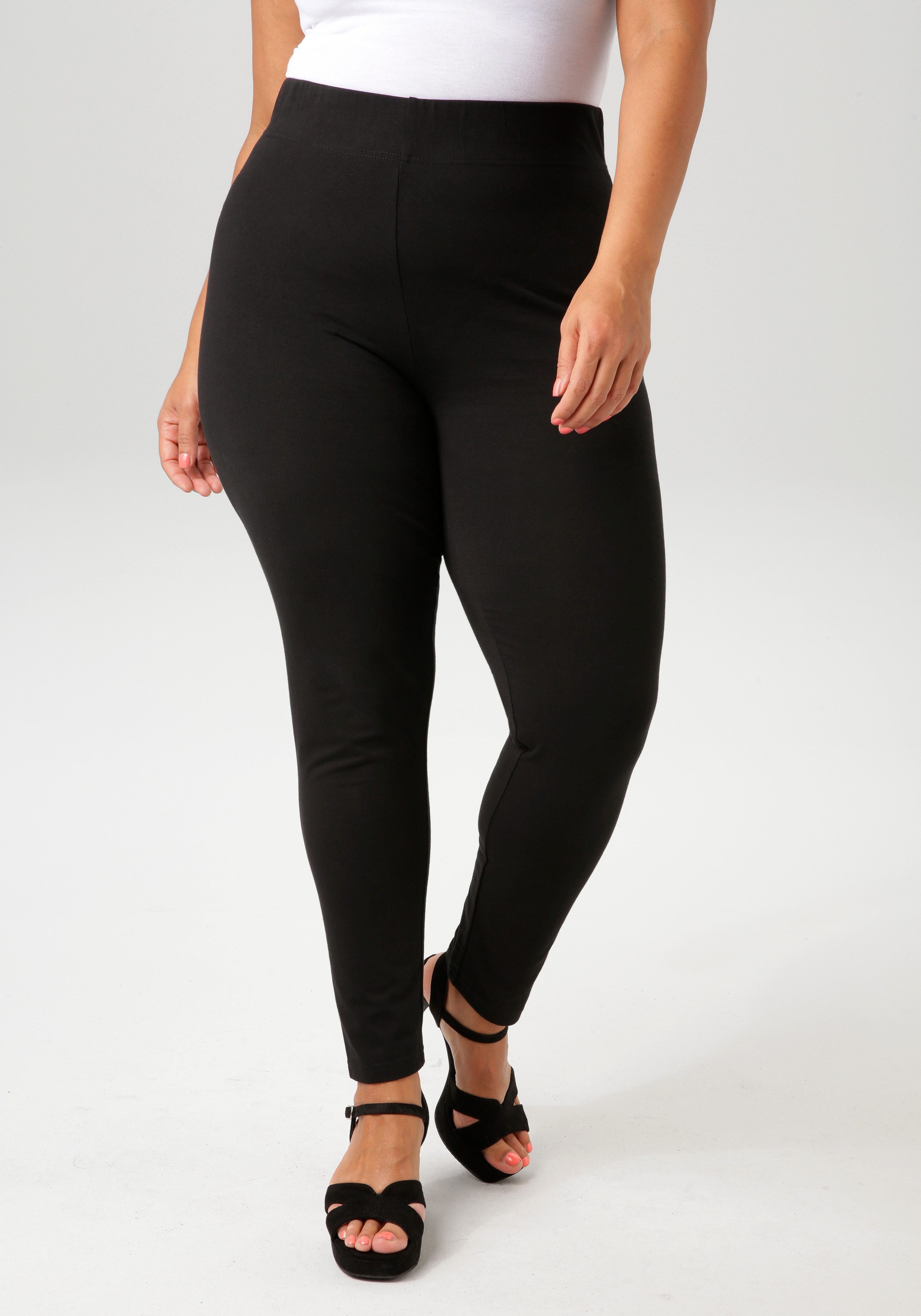Aniston PLUS Leggings aus elastischer Single Jersey-Qualität günstig online kaufen