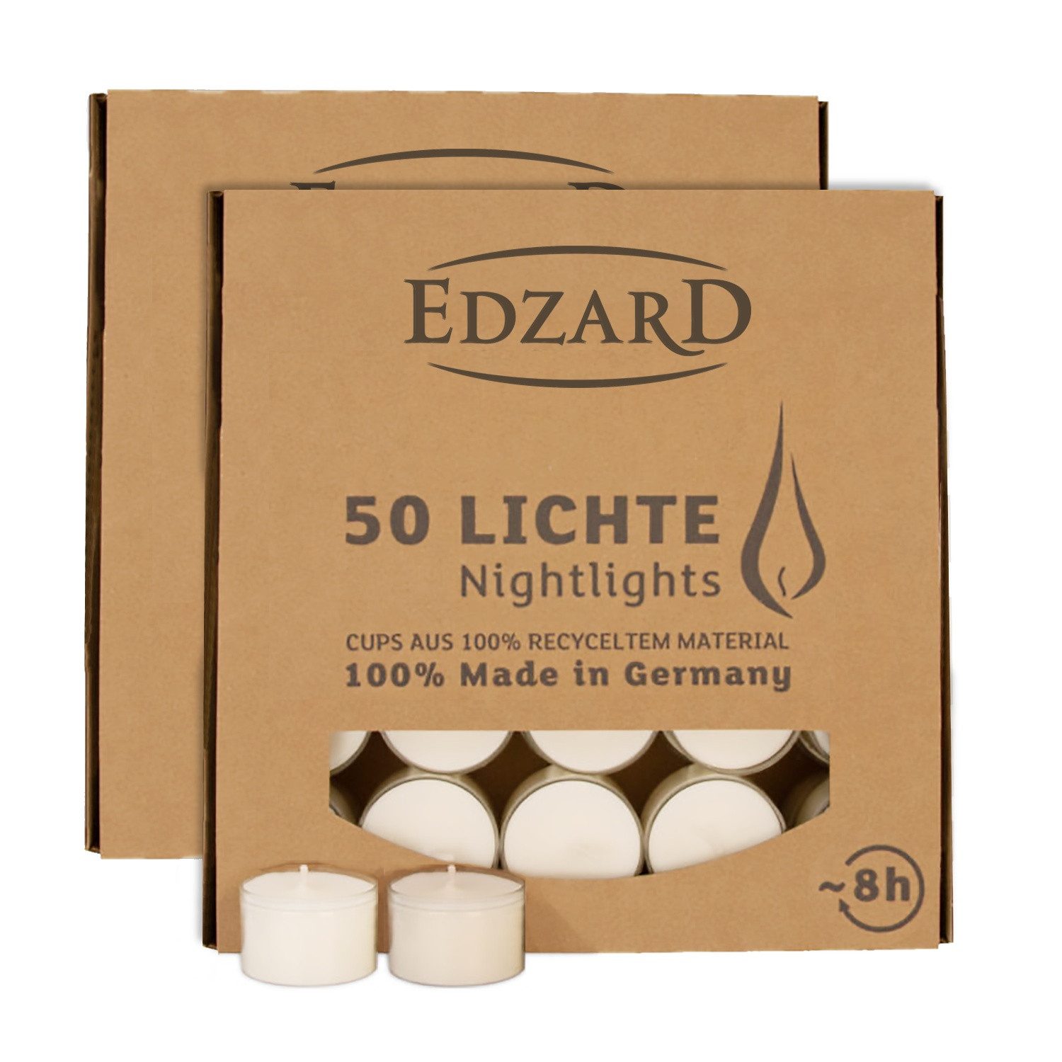 EDZARD Windlicht Teelichter 100 Stück, Weiß, günstig online kaufen