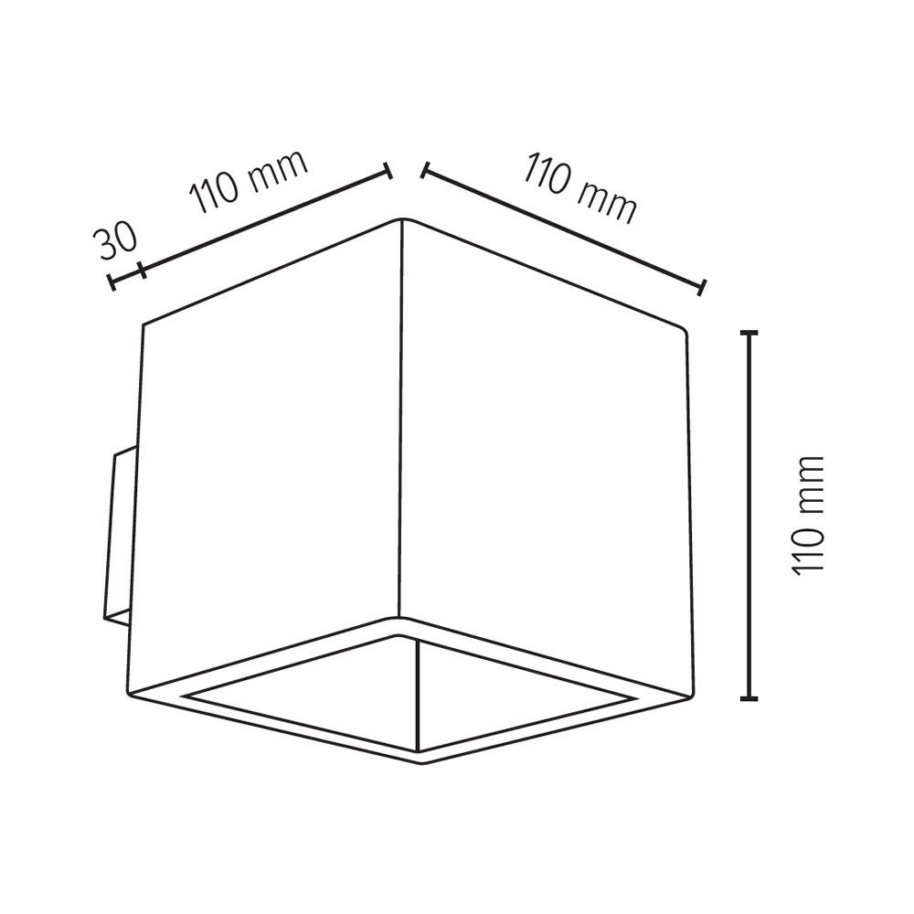 SPOT Light Wandleuchte BLOCK, ohne Leuchtmittel, Naturprodukt aus echtem  Beton, Lichtaustritt nach oben und unten