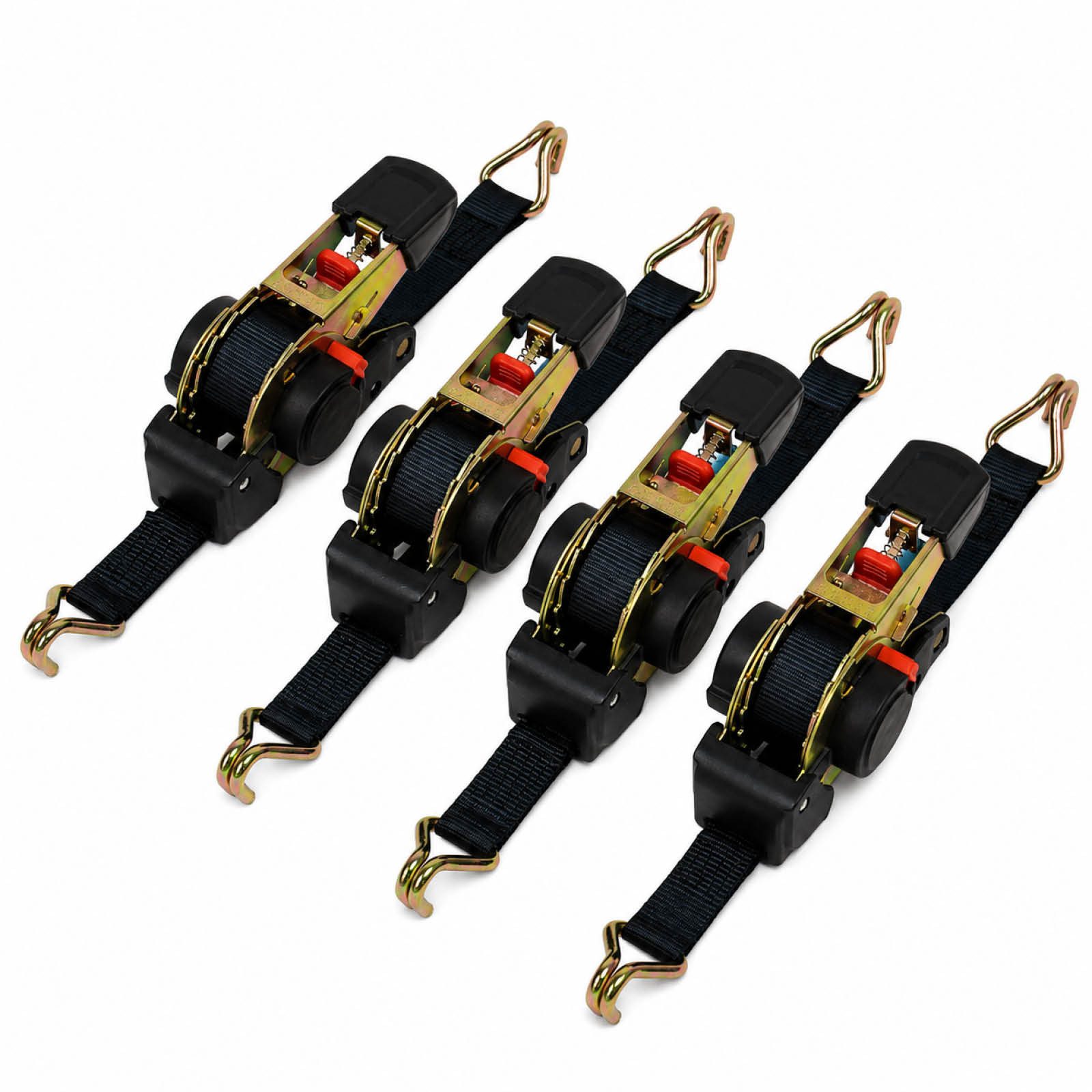 TRUTZHOLM Spanngurt 4er Set Ratschenspanngurt selbstaufrollend mit Spitzhaken (4erSpanngurt-Set, Spanngurt)