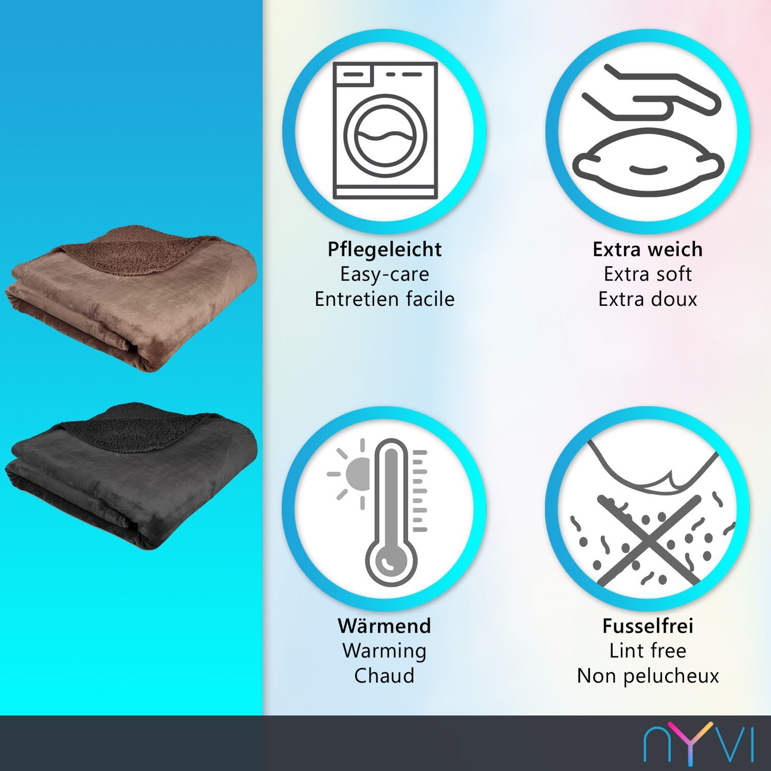 Wohndecke Kuscheldecke CozyLuxus 150x200 Luxus Wohndecke günstig online kaufen