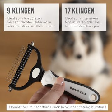 KaraLuna Fellbürste Unterfellbürste Hund & Katze I Kamm Bürste Hundebürste Katzenbürste