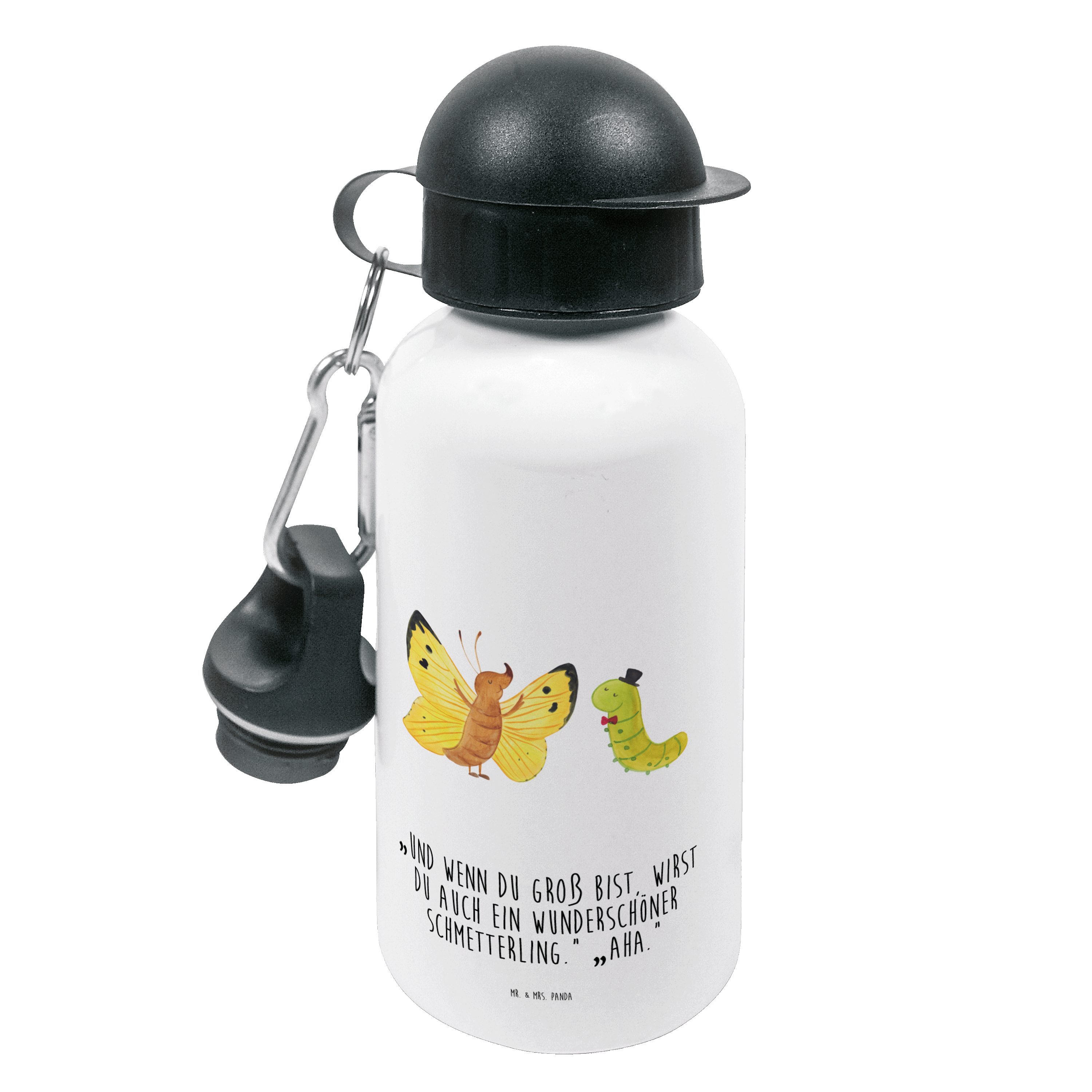 Mr. & Mrs. Panda Trinkflasche Raupe & Schmetterling - Weiß - Geschenk, Flasche, Tiermotive, Kindert | Trinkflaschen