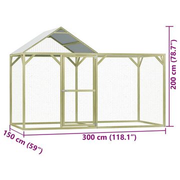 vidaXL Voliere Hühnerkäfig 3x1,5x2 m Kiefernholz Imprägniert und Stahl