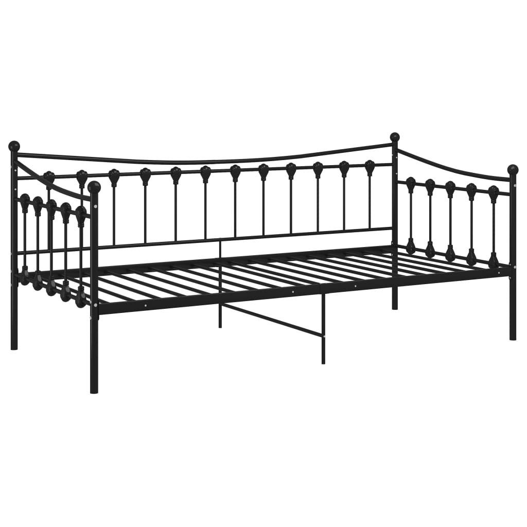 vidaXL Bett Schlafsofa Bettgestell Schwarz Metall günstig online kaufen