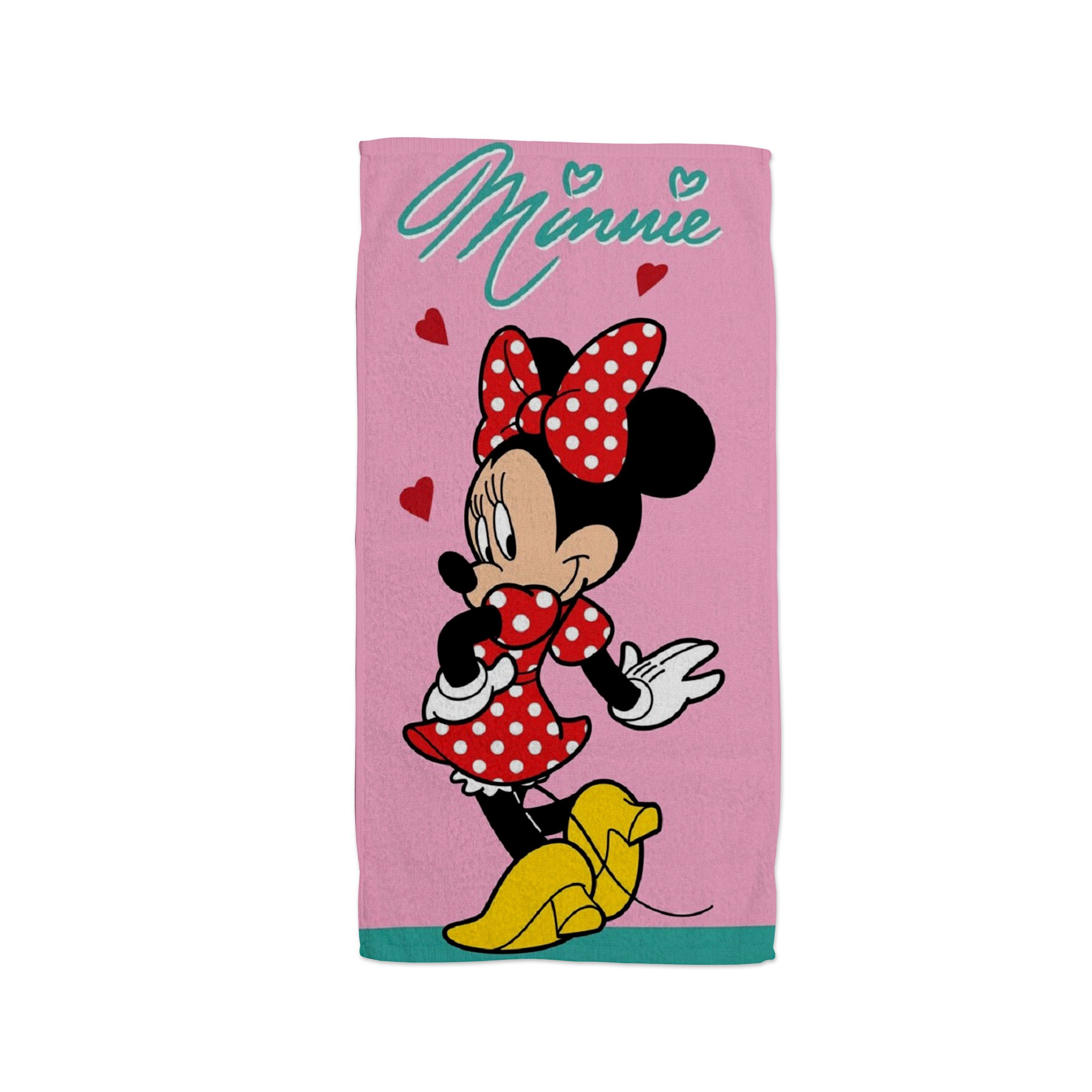 Disney Minnie Mouse Strandtuch Badehandtuch – Hautfreundliches & strapazierfähiges Handtuch 70x140 cm