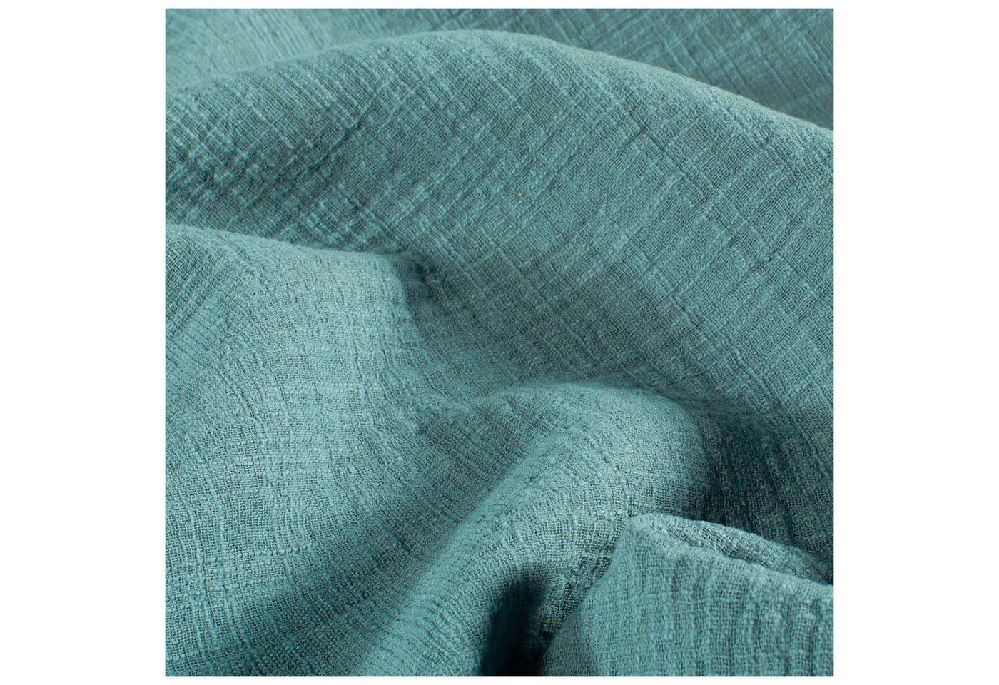 Thumbnail - maDDma Stoff Musselin Slub Double Gauze ab 1m x 1,30m unifarben Baumwollstoff, graublau