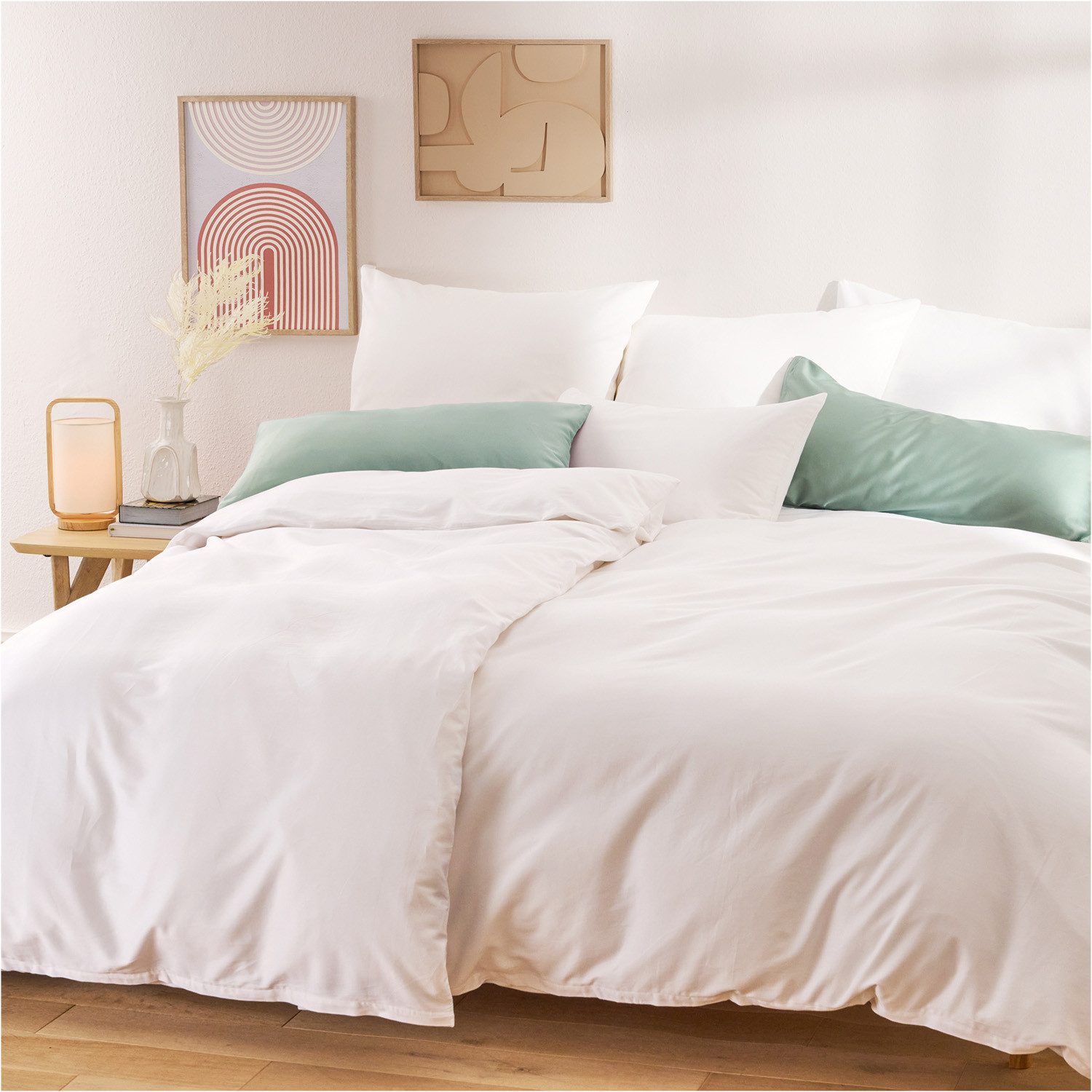Blumtal Bettwäsche Oeko Tex Zertifizierte Mako Satin Bettwäsche 100% Baumwolle, Bettdeckenbezug mit frei wählbaren Kissenbezug