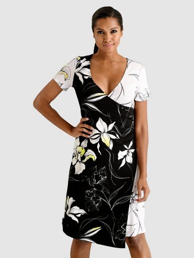 alba moda kleid in femininer wickeloptik, modisches wickelkleid online