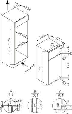 Amica Einbaukühlgefrierkombination EKGC 16160, 122,1 cm hoch, 54 cm breit, Abtauautomatik