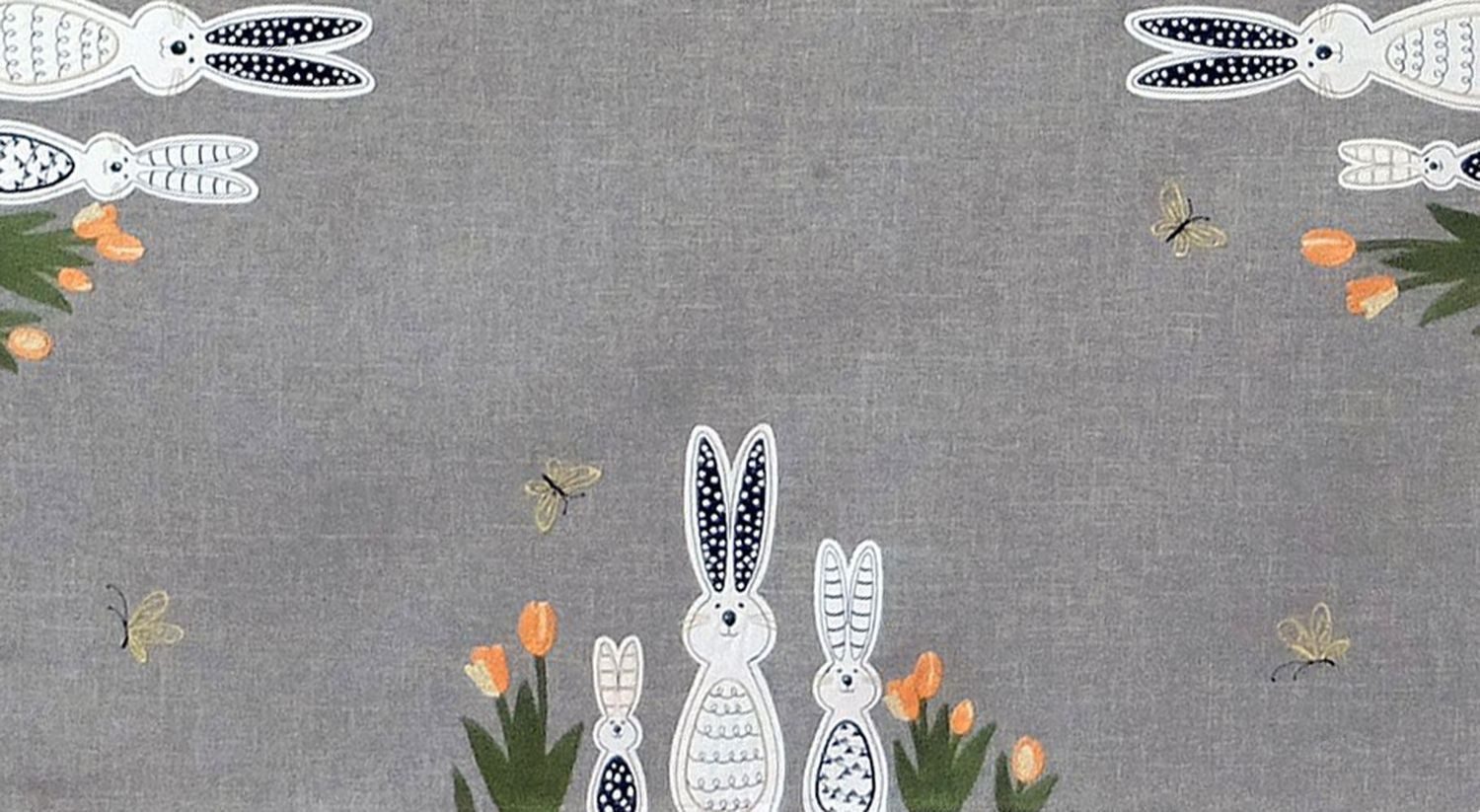 texpot Tischdecke Tischläufer Stickerei Osterhasen Ostern Frühling Blumen ( günstig online kaufen