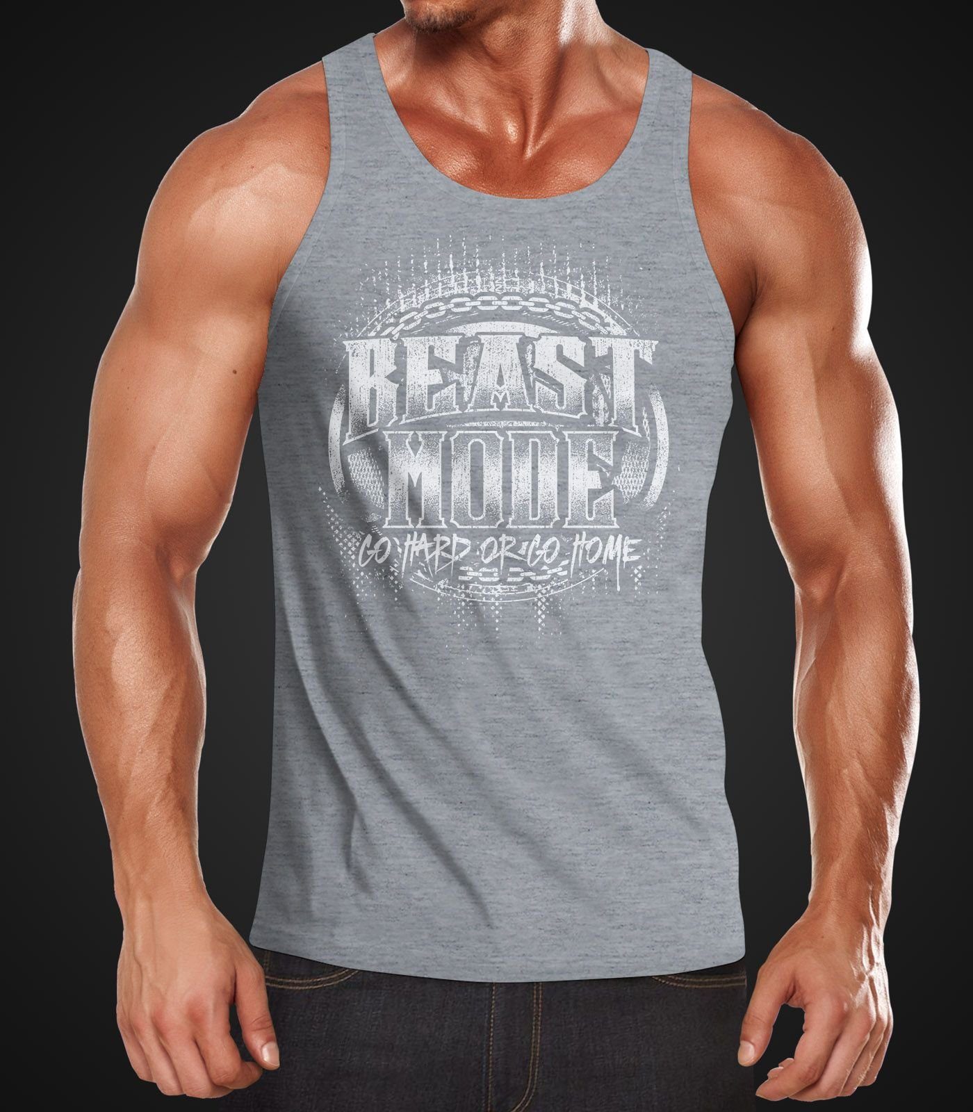 MoonWorks Tanktop Herren Tank-Top Beast Mode Moonworks® mit Print günstig online kaufen
