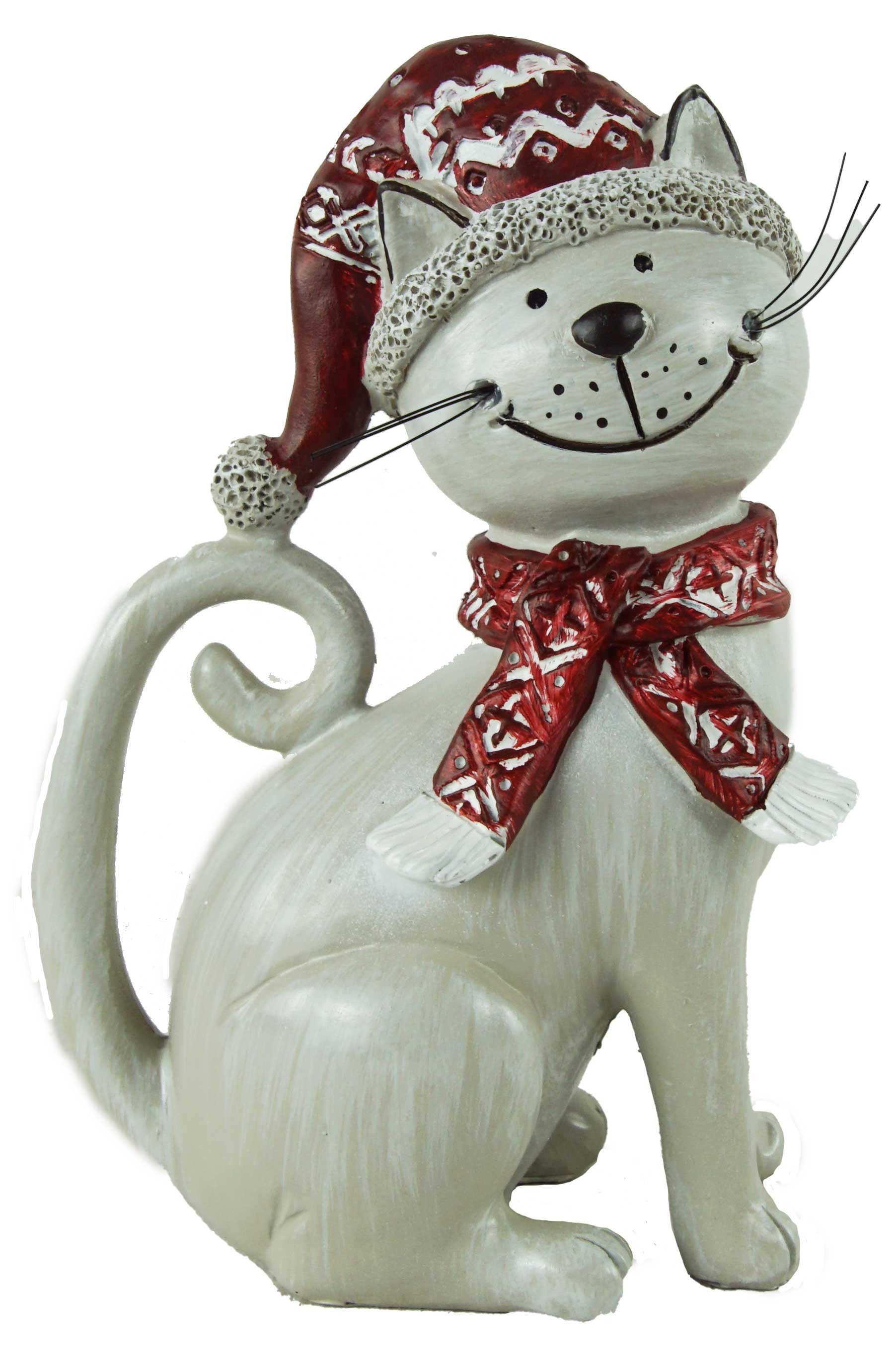 Posiwio Dekofigur Weihnachtliche Katze Minka 2er Set (2 St)