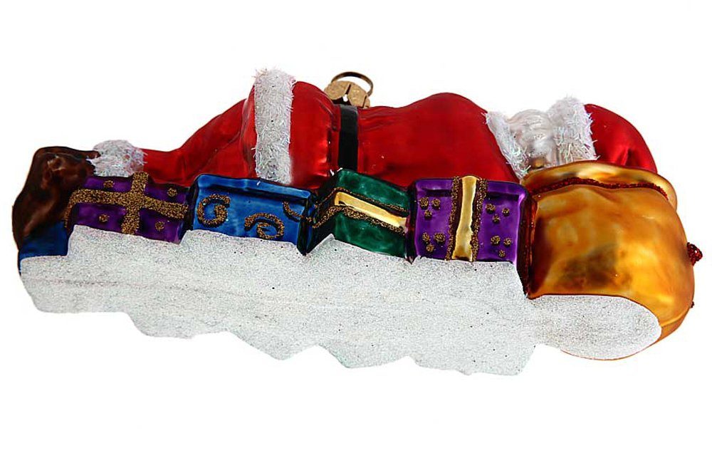 - mundgeblasen Schlafender Weihnachtsmann, - Hamburger Christbaumschmuck Weihnachtskontor handdekoriert Dekohänger