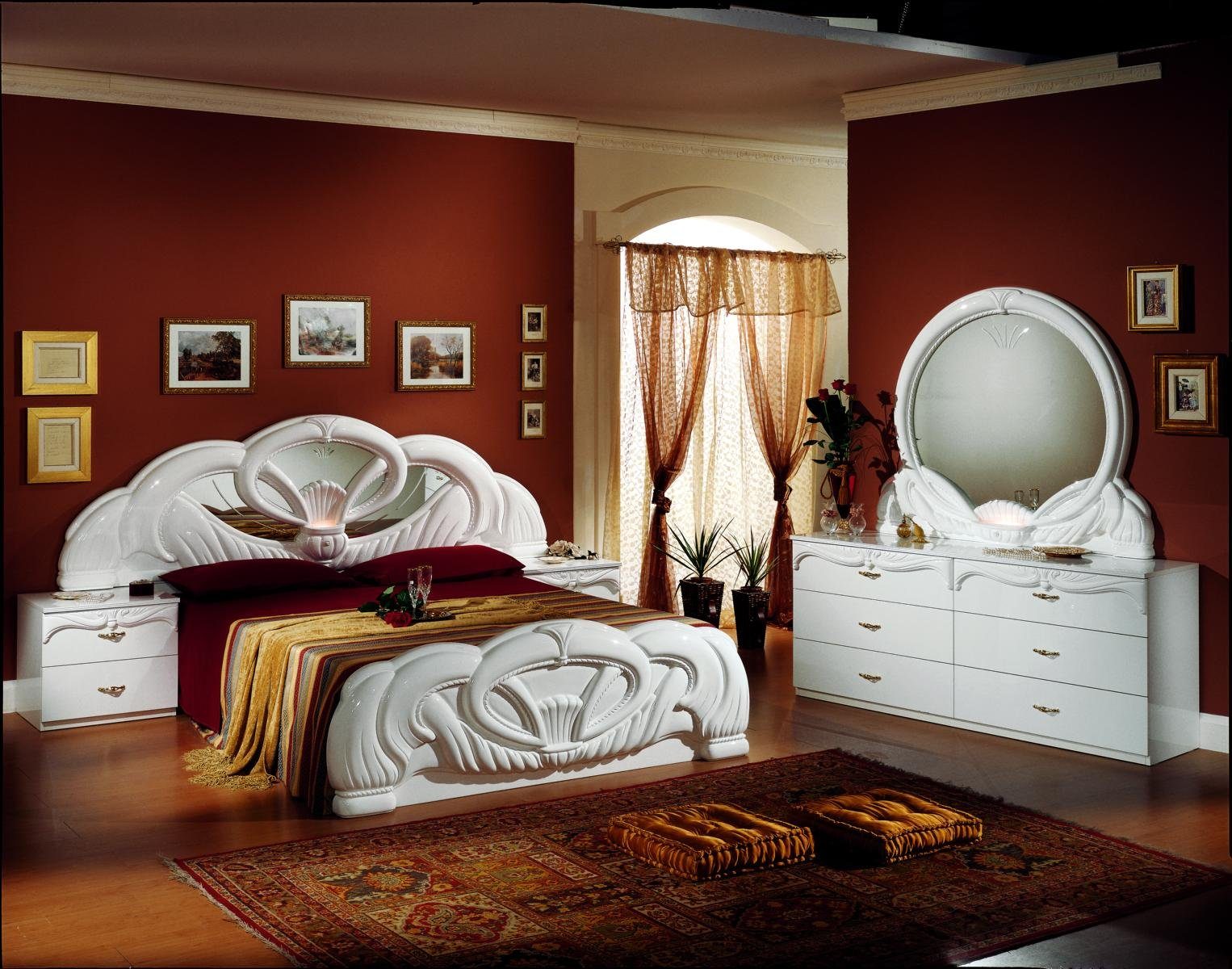 Holz 3tlg. Nachttisch Doppelbett 3tlg 2x Schlafzimmer-Set JVmoebel Bett Schlafzimmer Betten Set