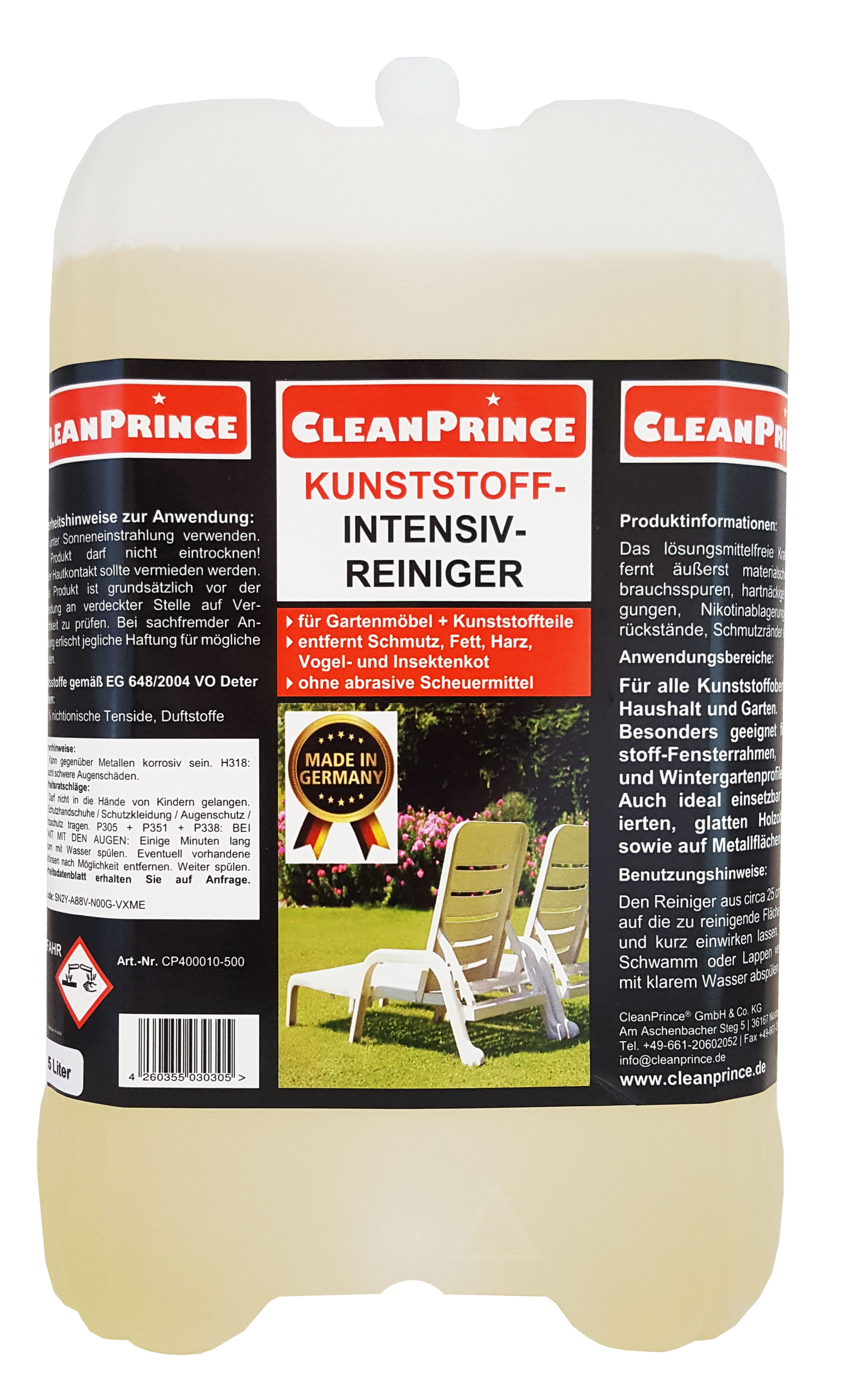 CleanPrince Kunststoff-Intensiv-Reiniger Kunststoffreiniger Kunststoffreiniger (lösungsmittelfrei und materialschonend)