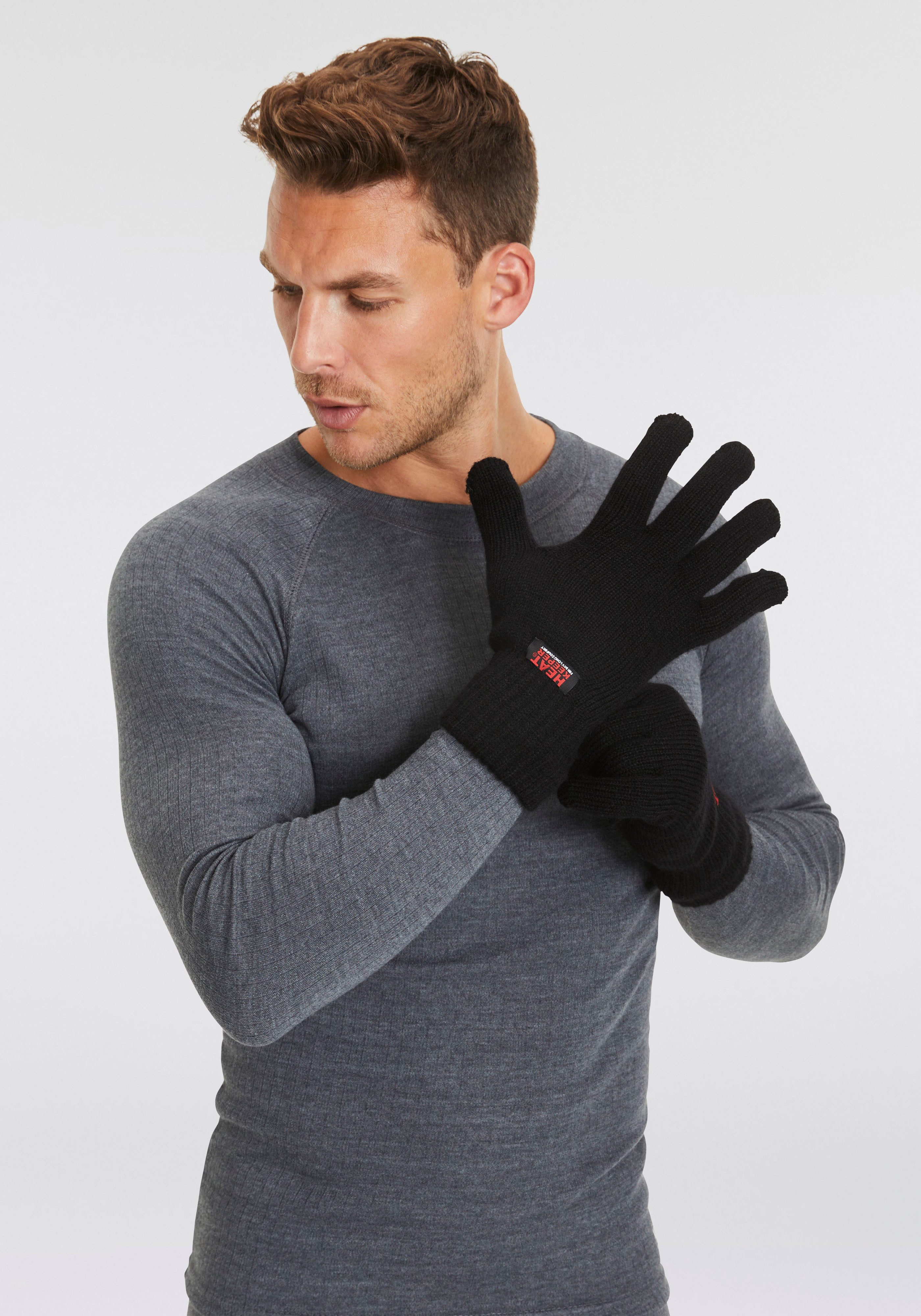 Heatkeeper Strickhandschuhe Thermohandschuhe mit elastischem Bündchen