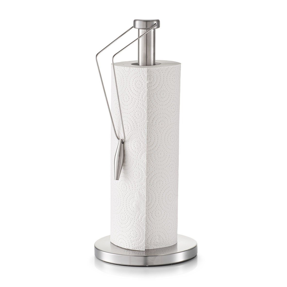 Zeller Present Halter Küchenrollenhalter, Edelstahl, silber, Ø15 x 33,5 cm
