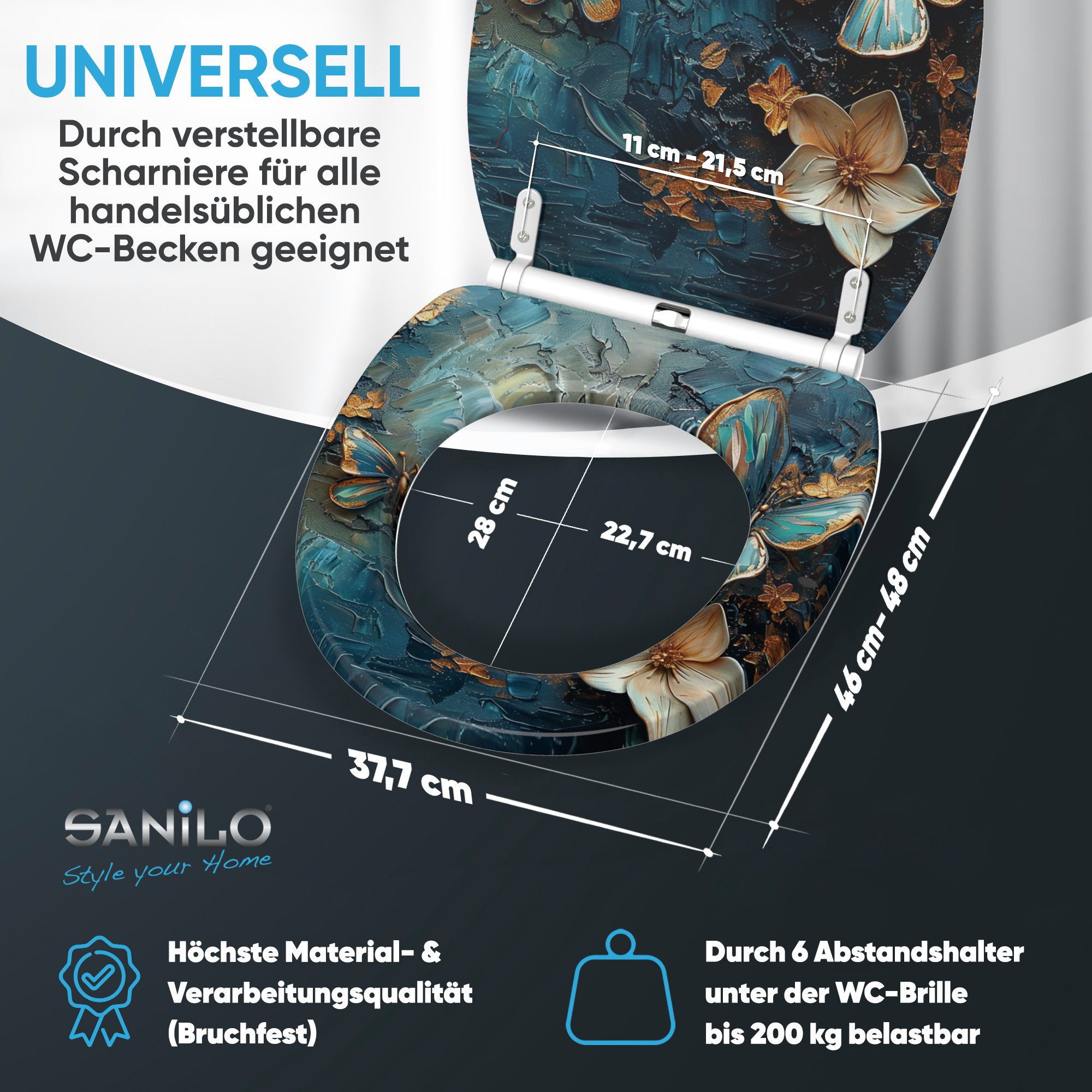Sanilo WC-Sitz mit Absenkautomatik & Top Fix in vielen Designs, hochwertig, abnehmbar, leichte Montage von oben, mit Schraubenzieher – Bild 4 von 5