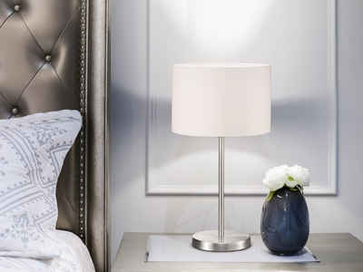 Nacht-Tisch Leuchte Wohn-Zimmer Lese Textil Schalter Lampe 42 cm Paris Design 