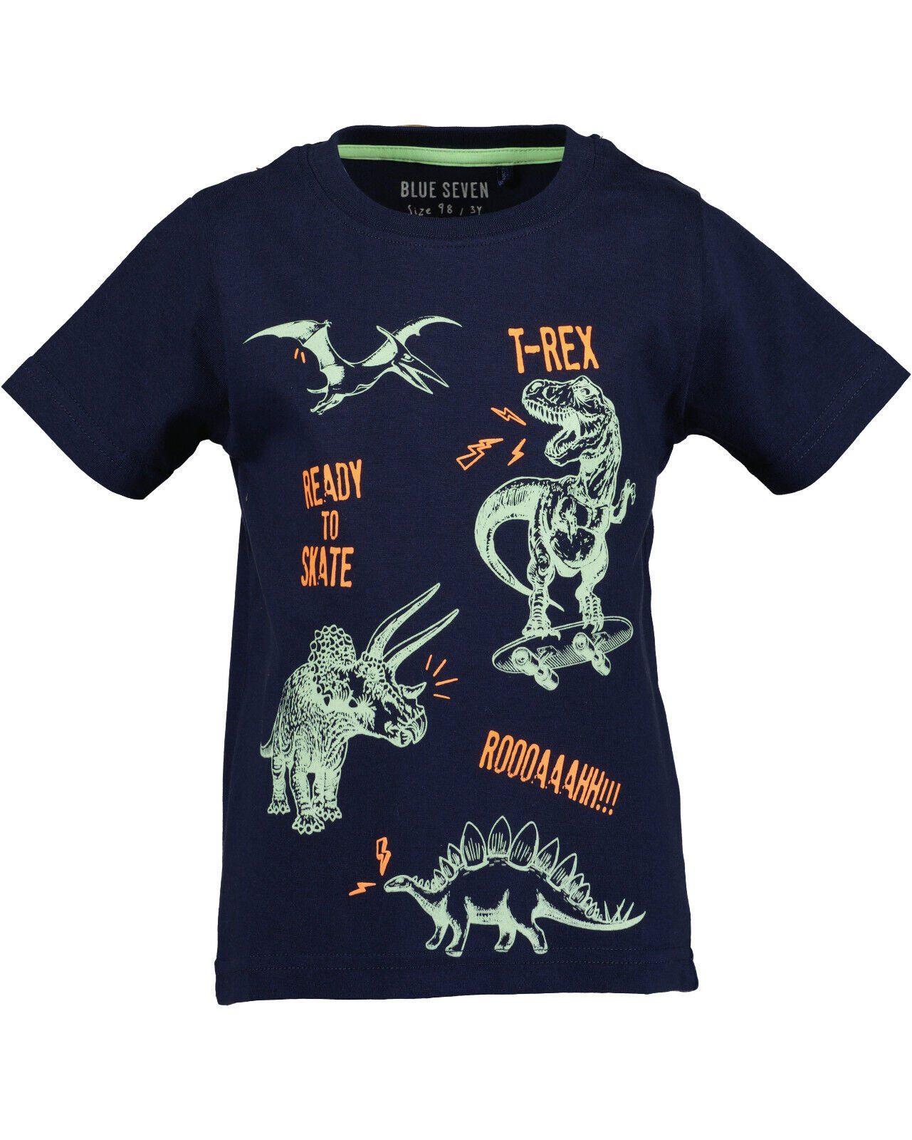Jungen Dunkeln leuchtet T-Shirt Blue T-Shirt im Blue Dino Seven® Seven